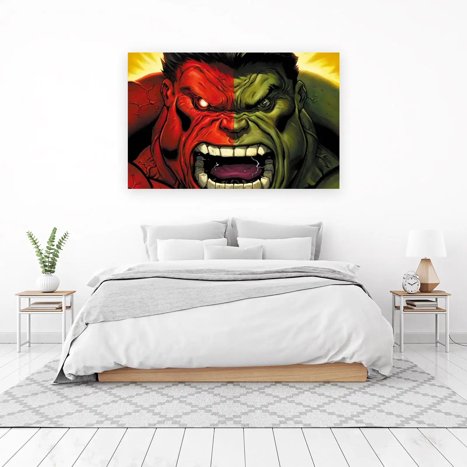 Dual Rage Red & Green Hulk Wall Art