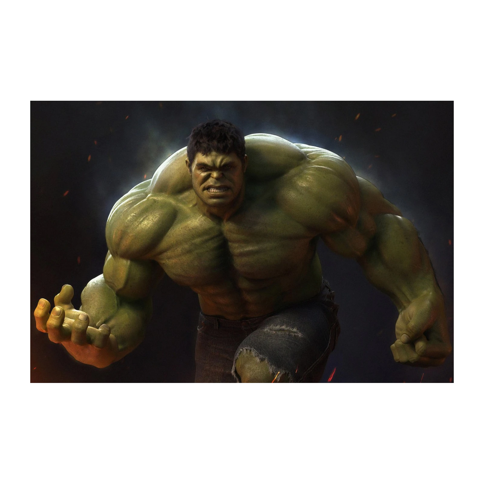 The Incredible Hulk Menacing Pose Wall Art
