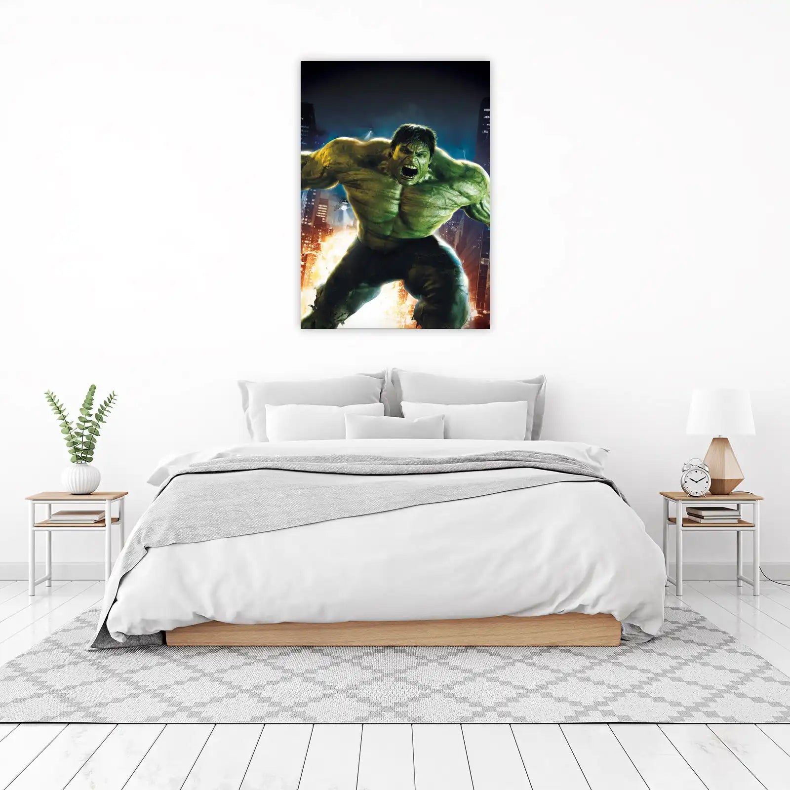 Incredible Hulk Roaring Cityscape Wall Art