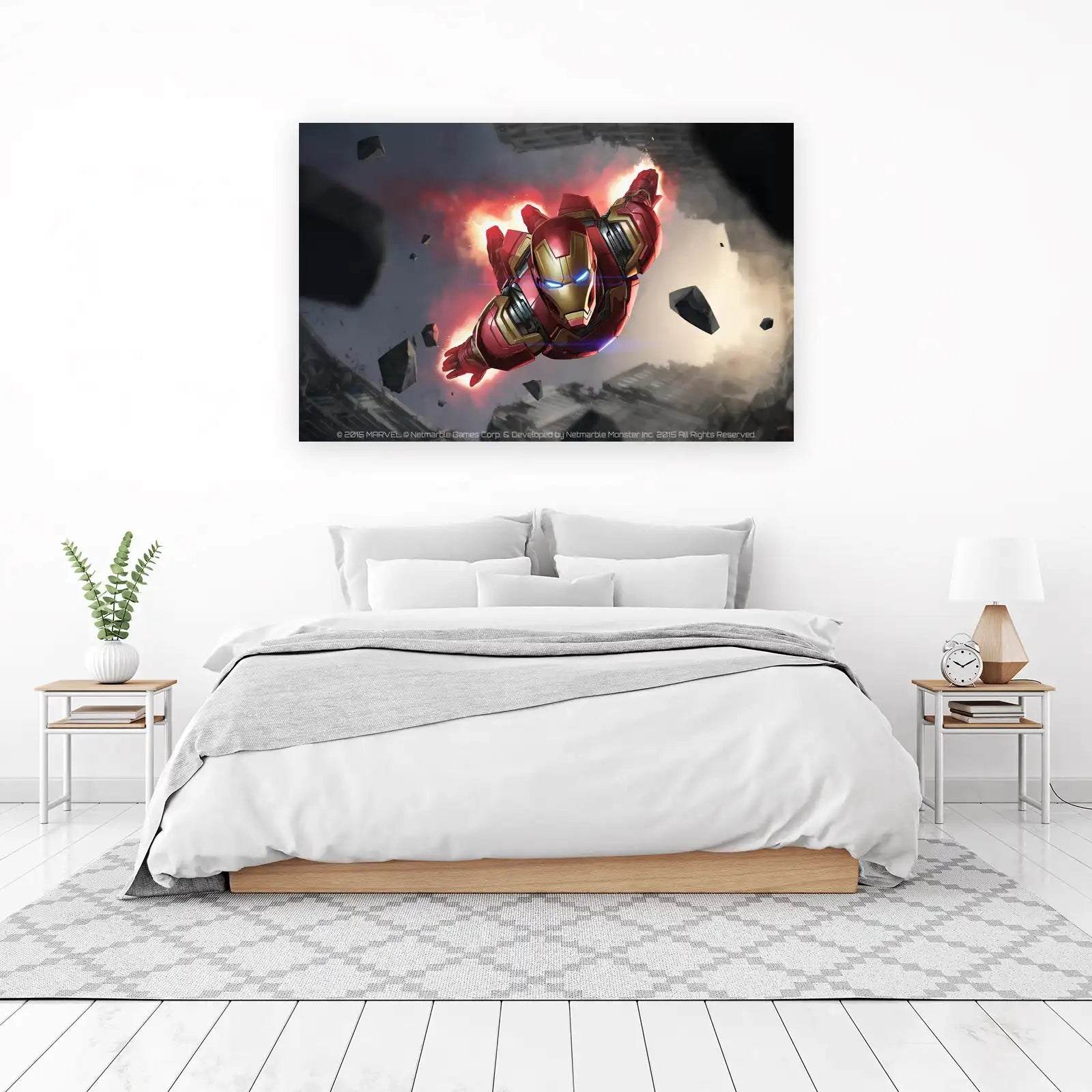 Iron Man Action Flying Red Gold Wall Art