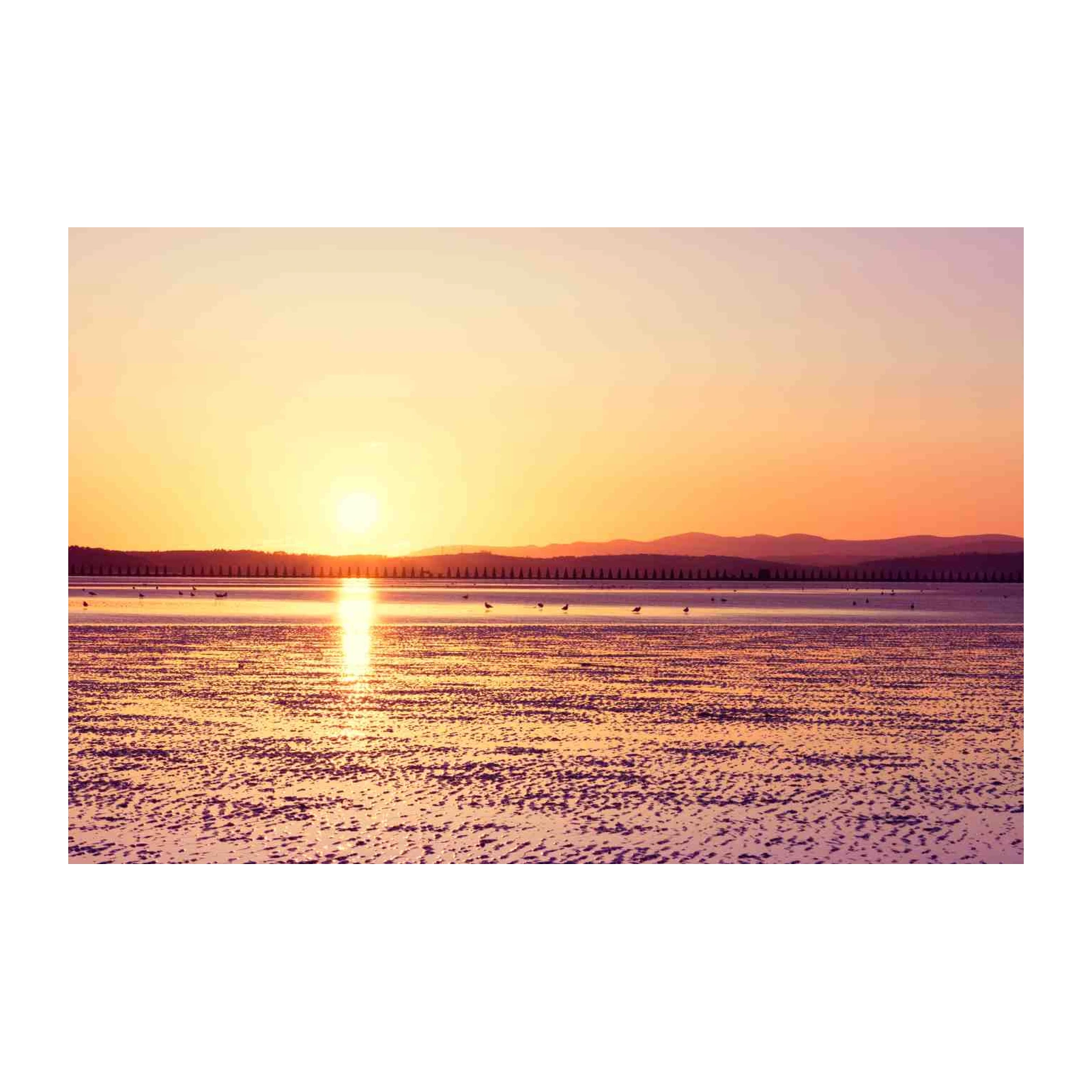 Serene Sunset Beach Landscape Wall Art