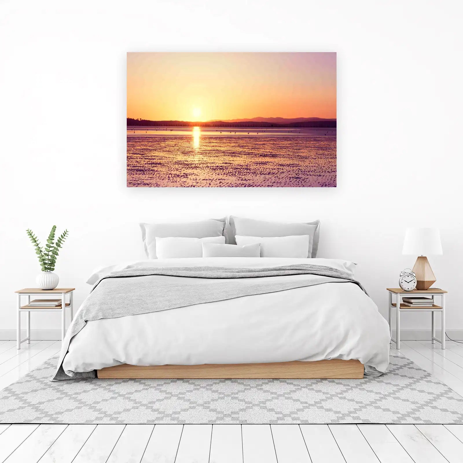 Serene Sunset Beach Landscape Wall Art