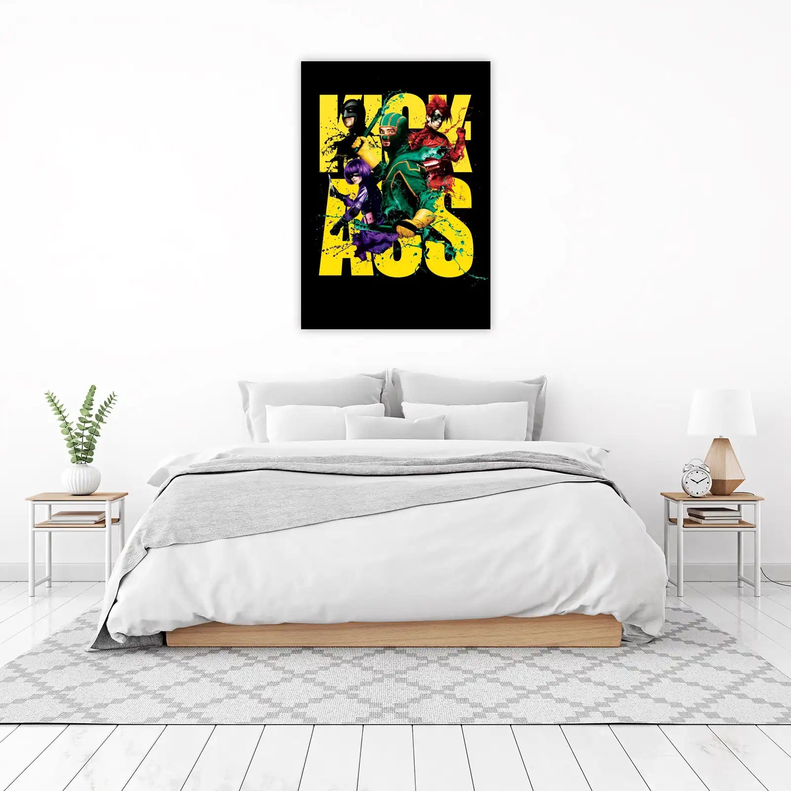 Kick-Ass Movie Characters Yellow Paint Splatter Wall Art