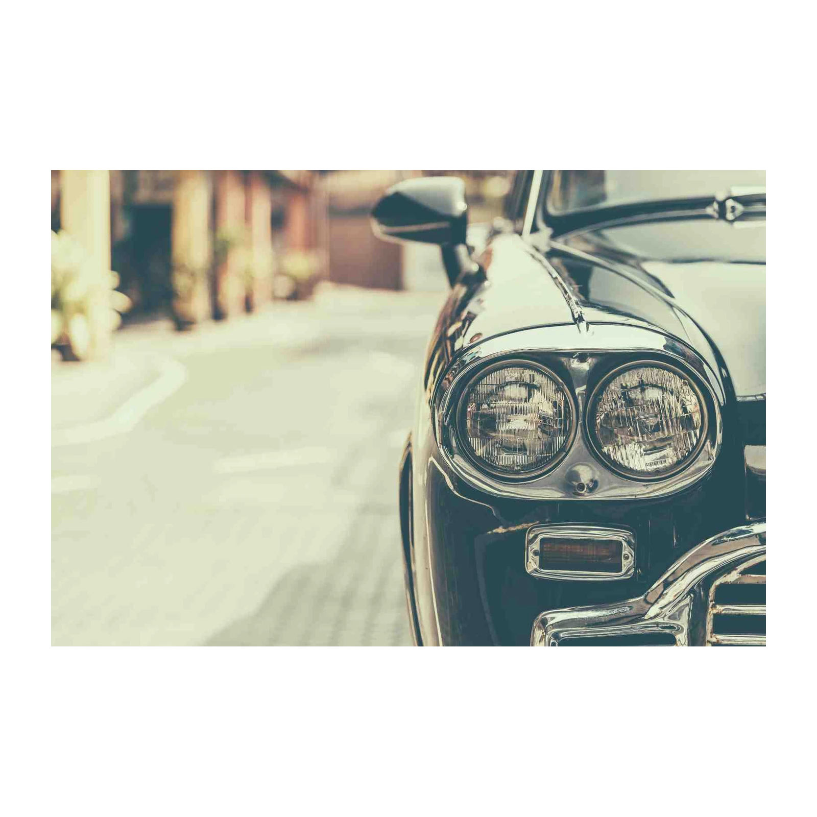 Vintage Chrome Classic Car Headlights Wall Art