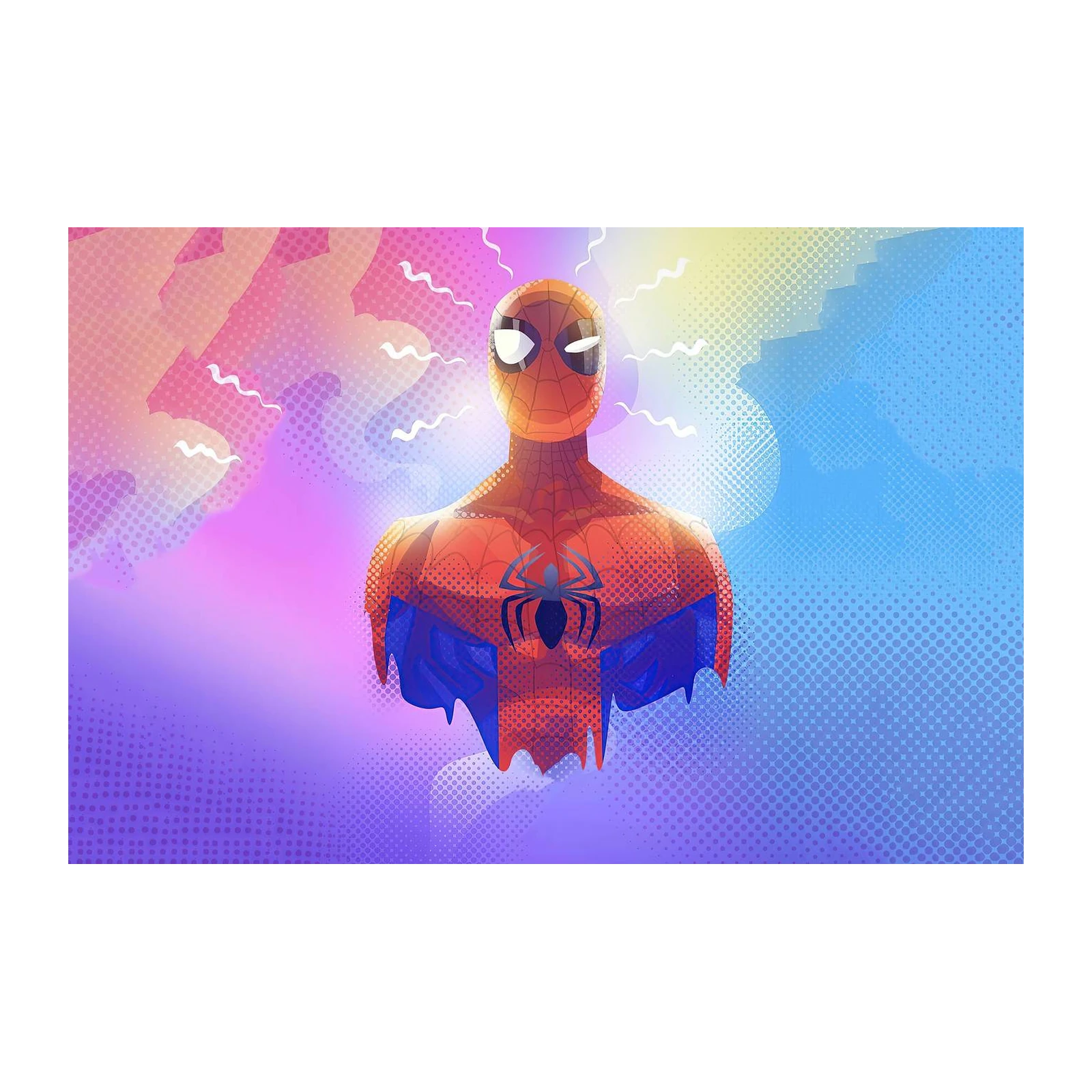 Vibrant Spidey Silhouette Wall Art