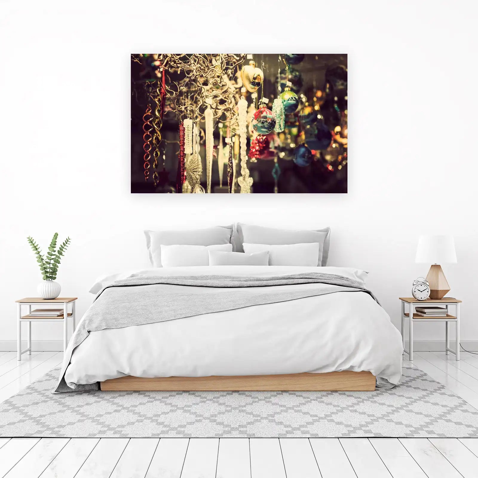 Vintage Christmas Ornaments Hanging Wall Art