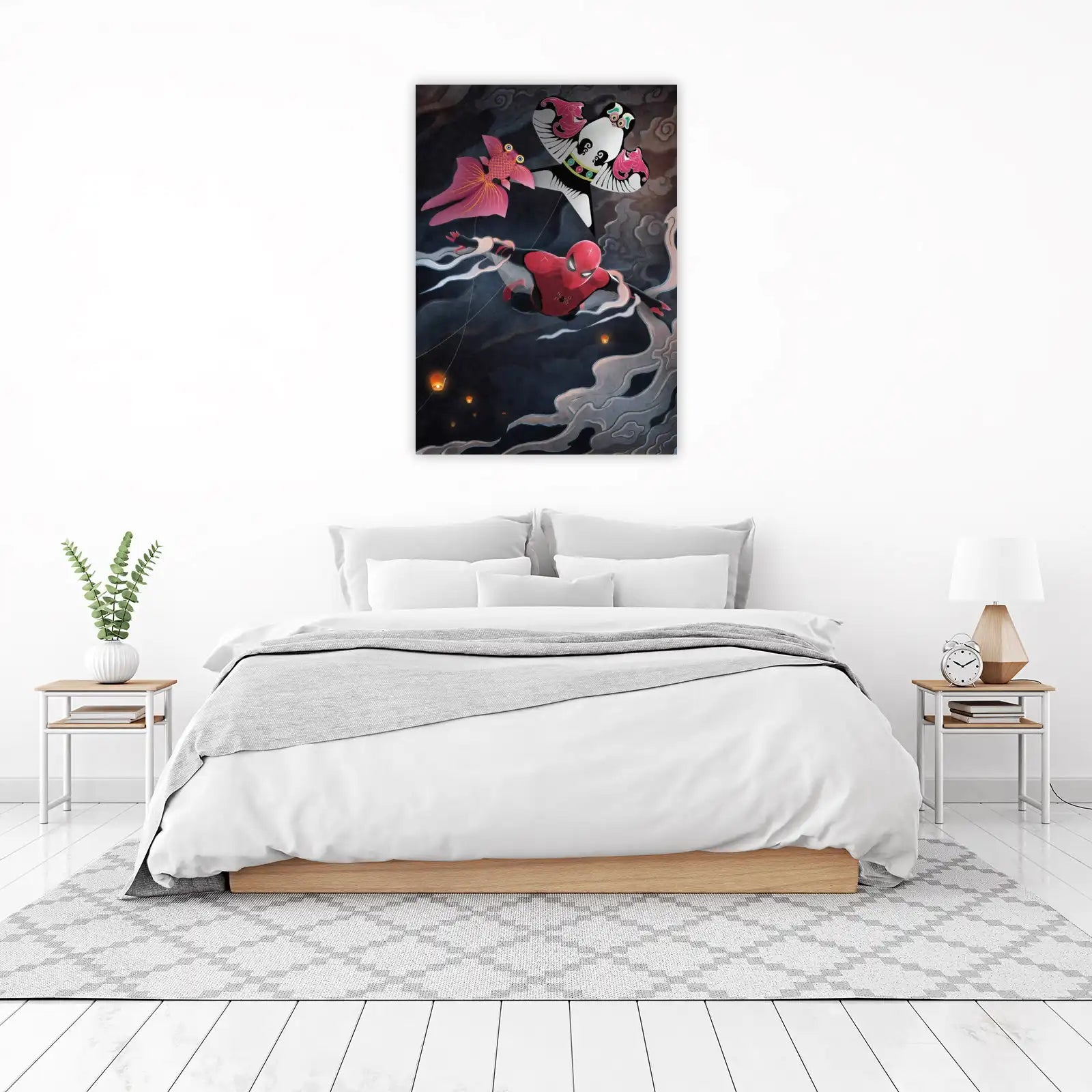 Superhero Spiderman & Goldfish Kite Wall Art