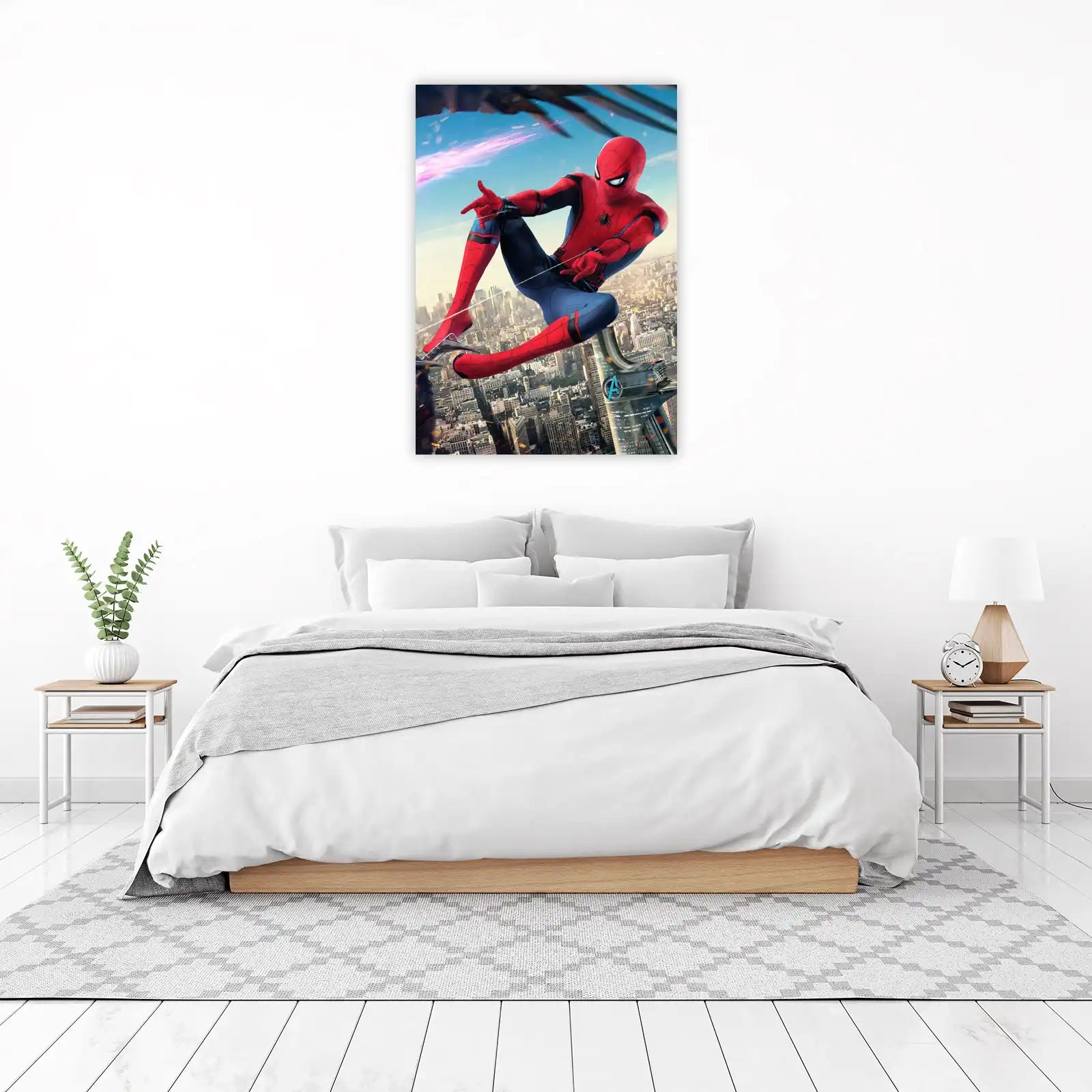 Spider-Man Action Pose Cityscape Wall Art