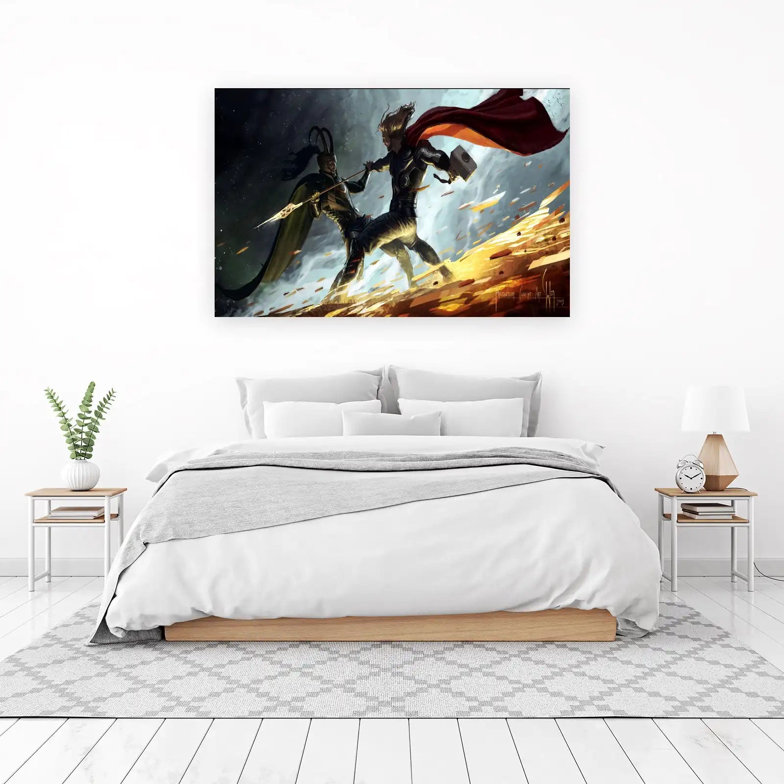 Epic Thor vs Loki Battle Wall Art
