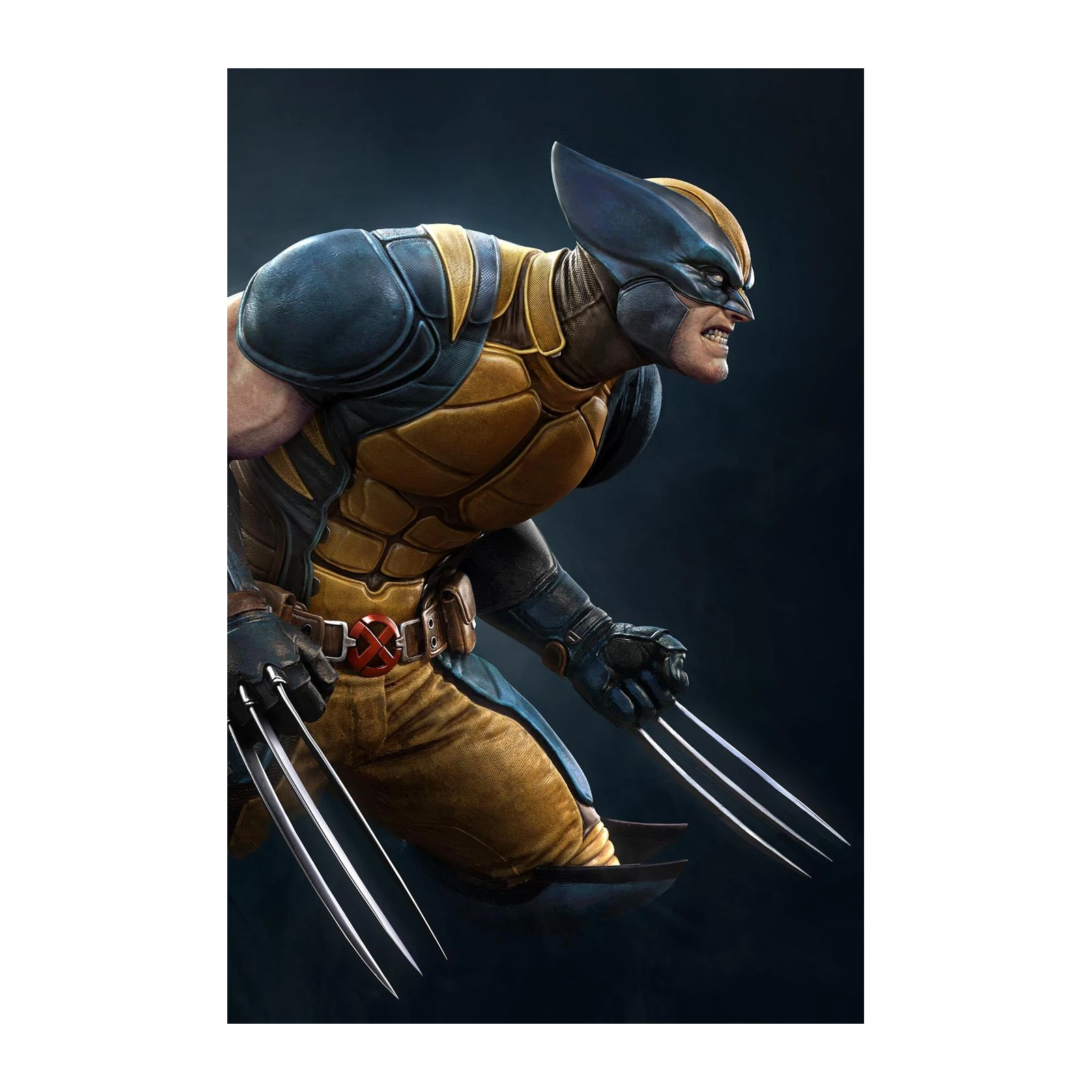 Wolverine Roaring Action Pose Wall Art