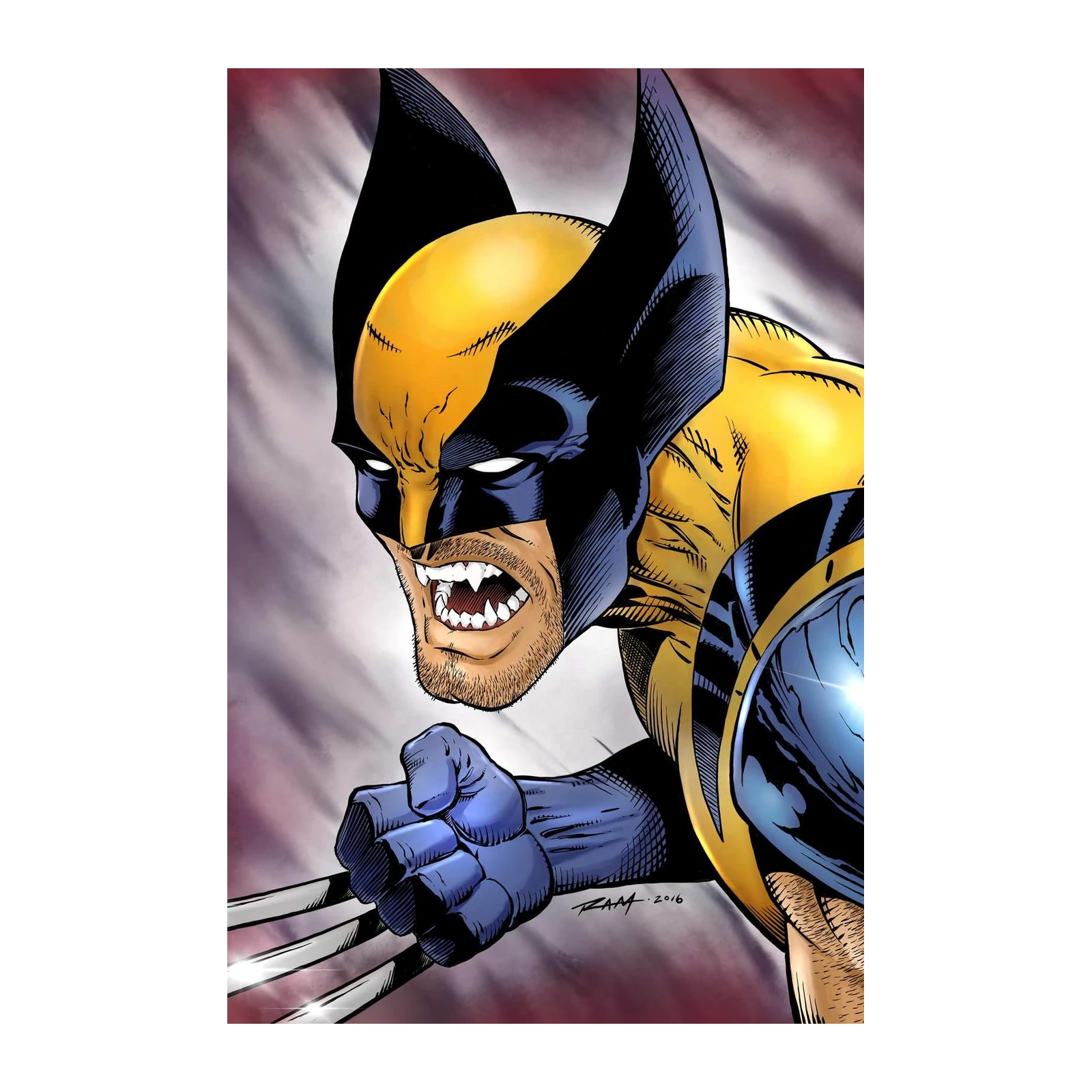 Wolverine Roaring Attack Wall Art
