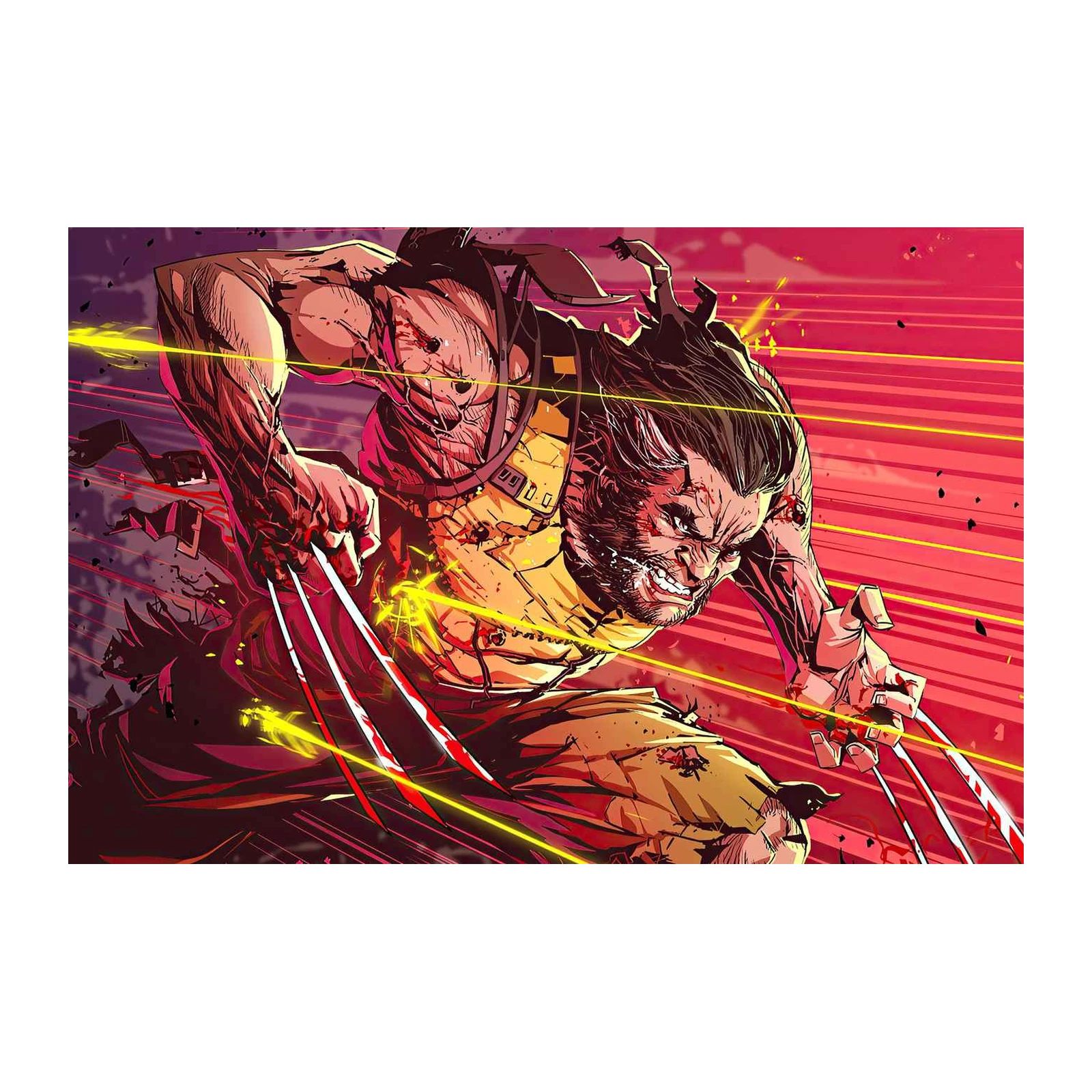 Fierce Wolverine Comic Art Wall Art