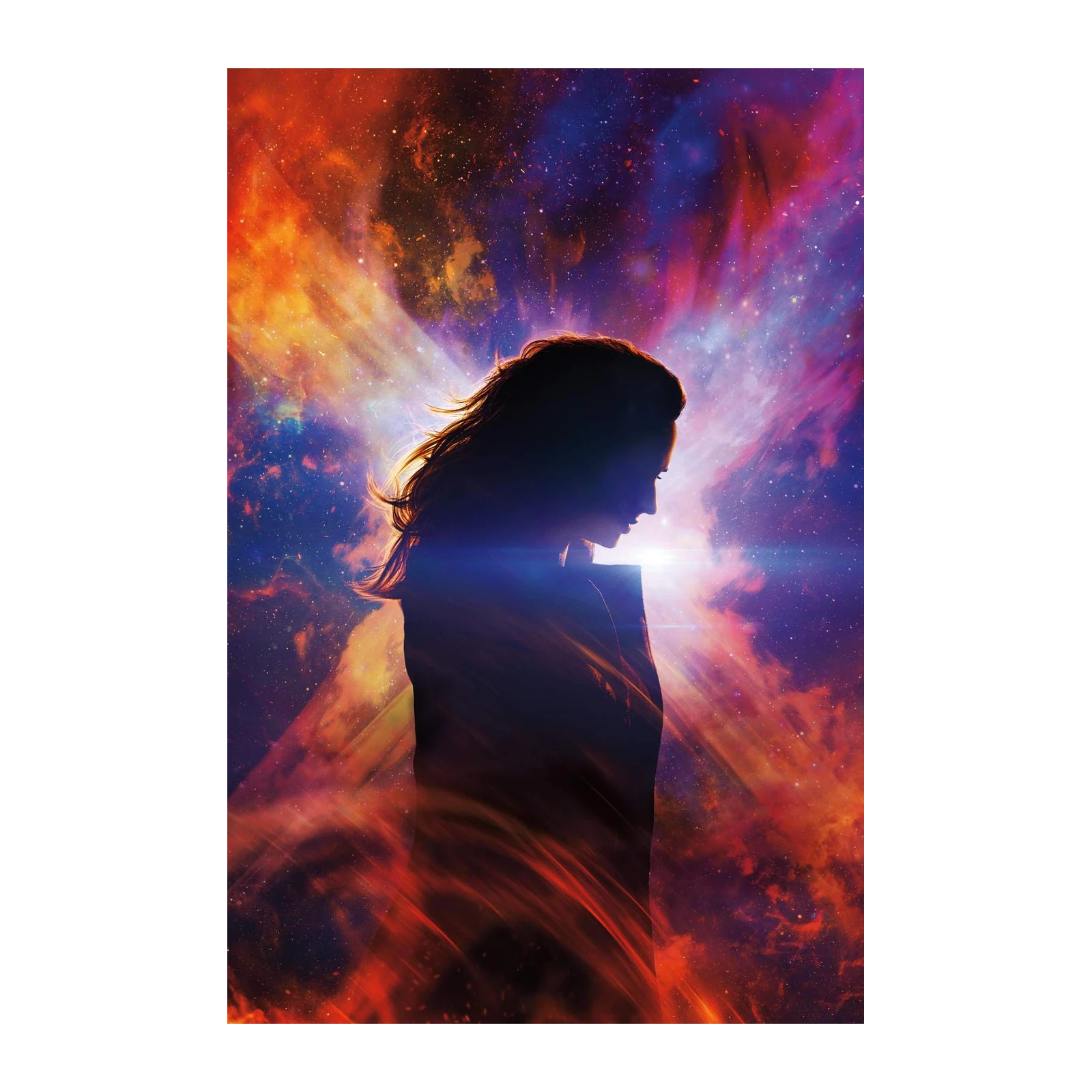 Cosmic Phoenix Silhouette Wall Art