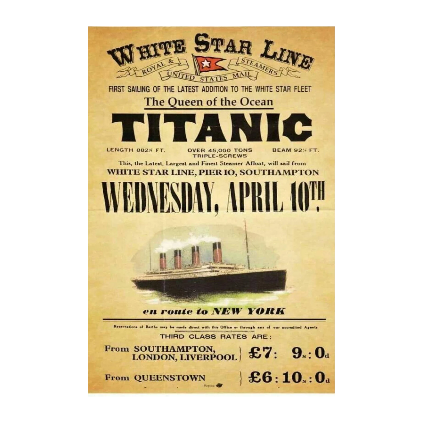 Historic Titanic Voyage 'Queen of the Ocean' Wall Art