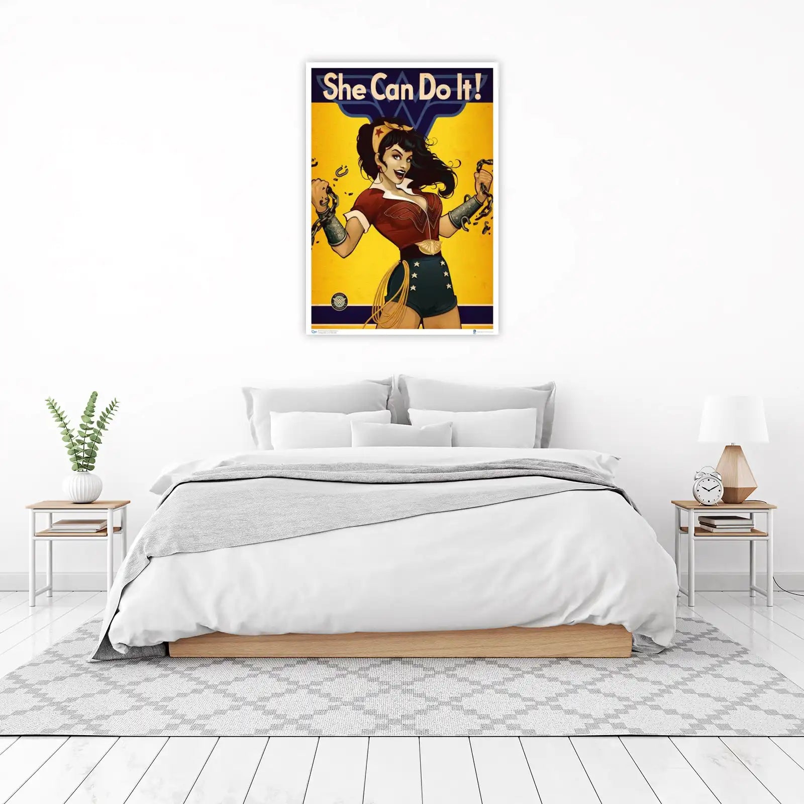 Empowering Wonder Woman "She Can Do It!" Wall Art