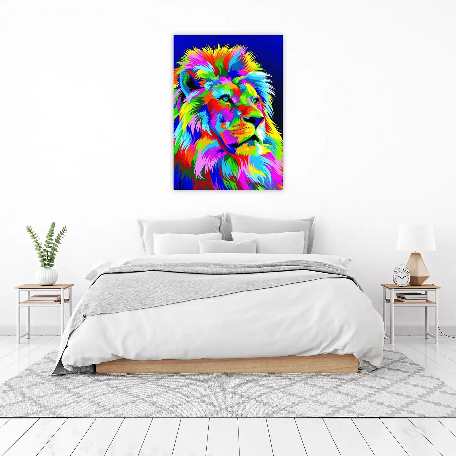 Vibrant Pop Art Lion Wall Art