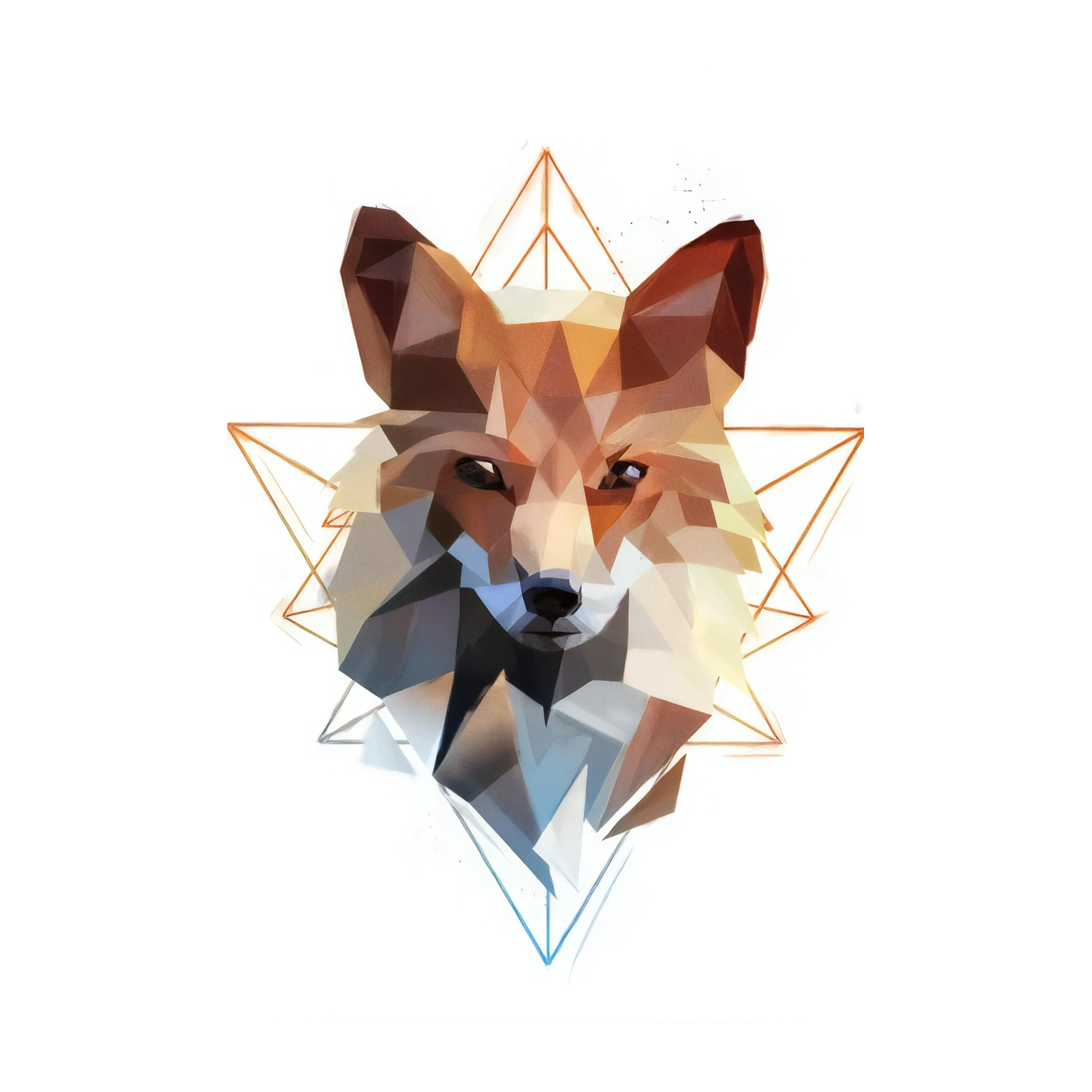 Geometric Fox Spirit Wall Art