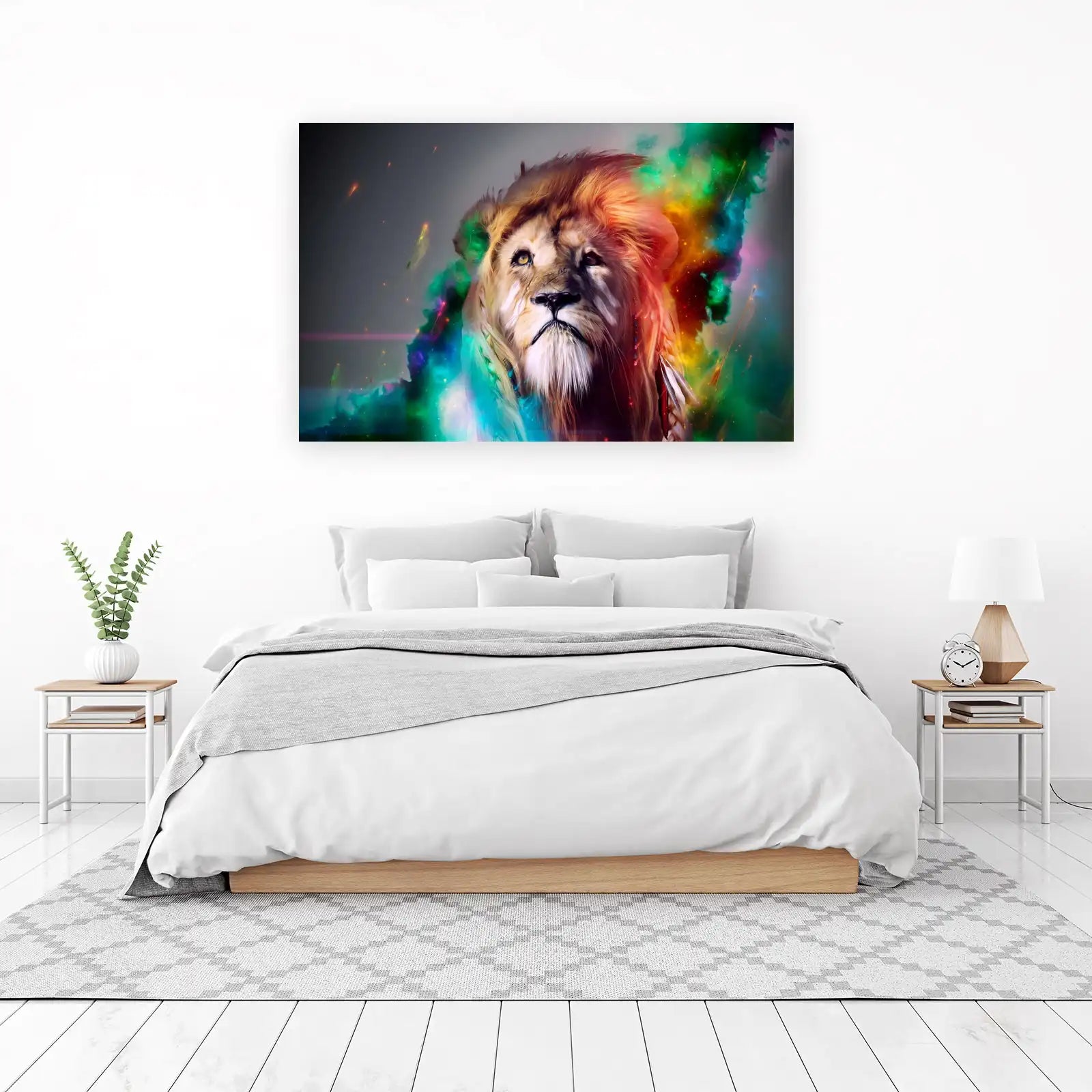 Majestic Lion Cosmic Roar Wall Art