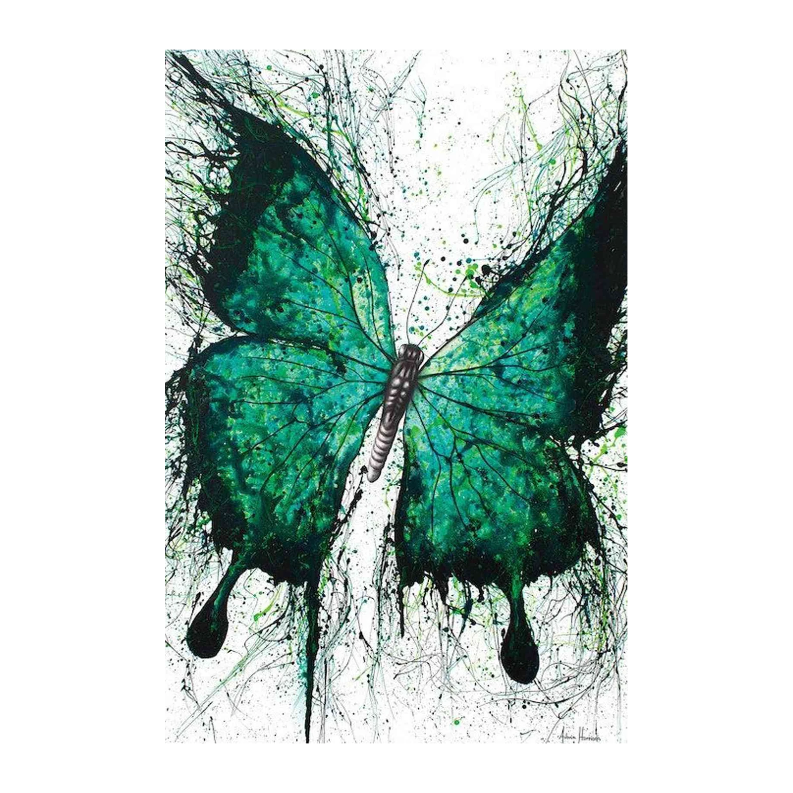 Emerald Splash Butterfly Wall Art