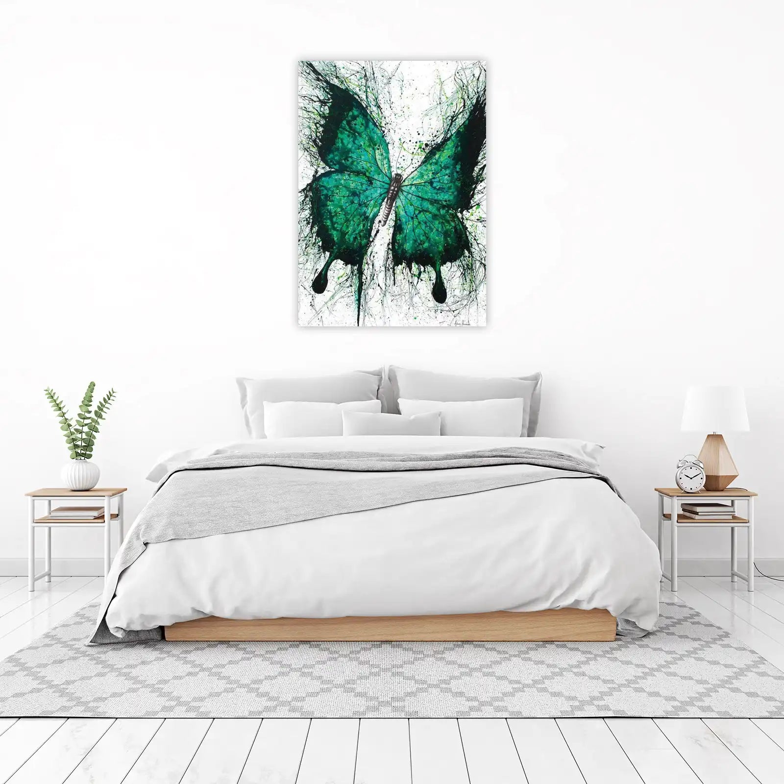 Emerald Splash Butterfly Wall Art