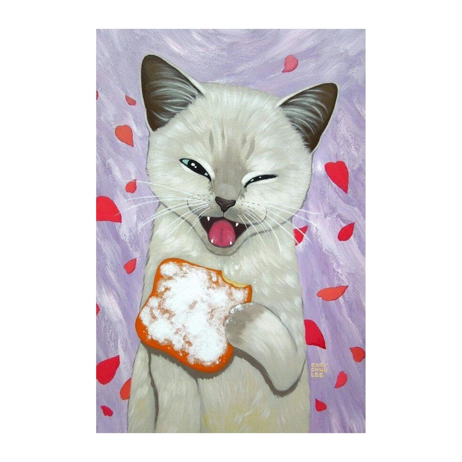 Whimsical Cat with Treat Wall Art