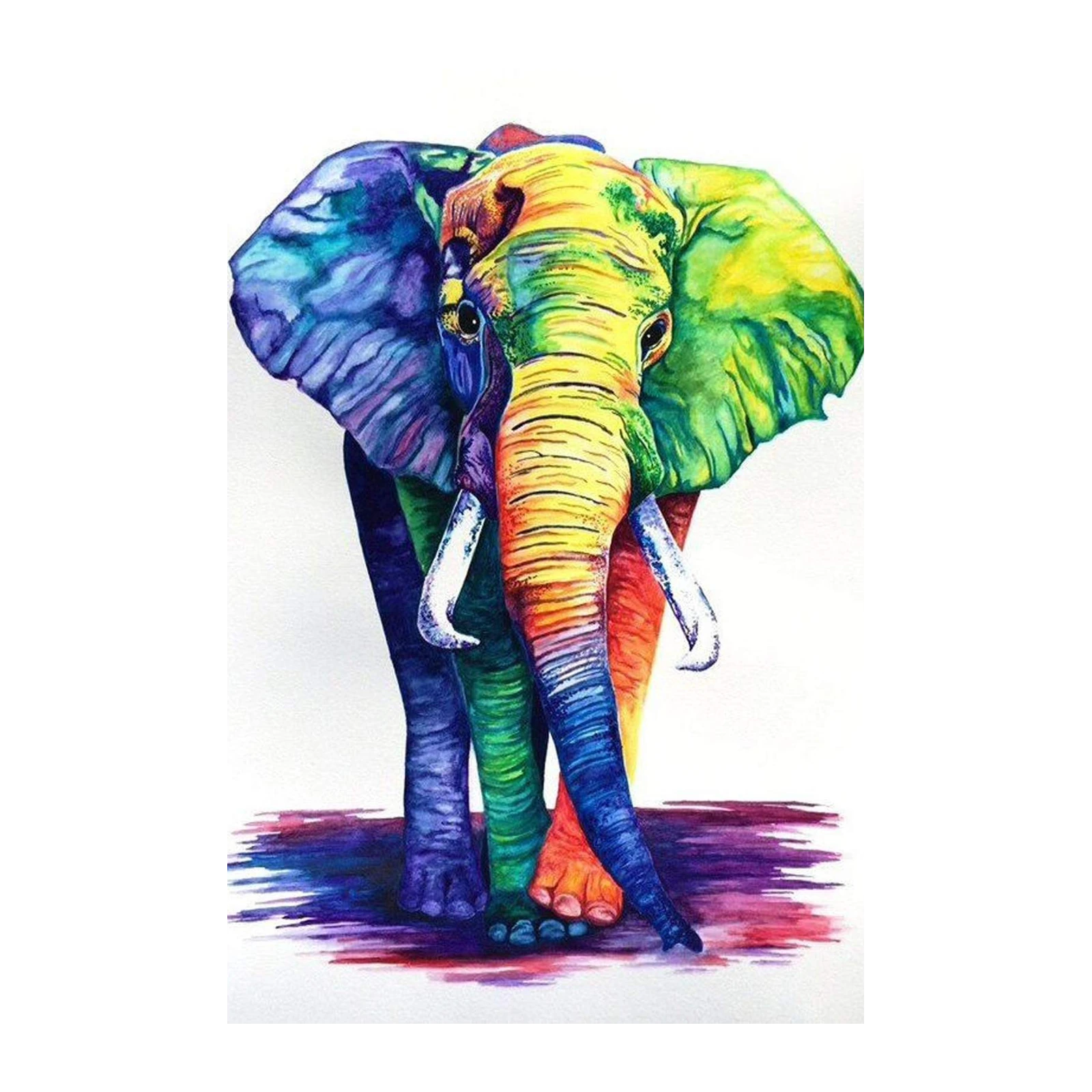 Vibrant Rainbow Elephant Wall Art