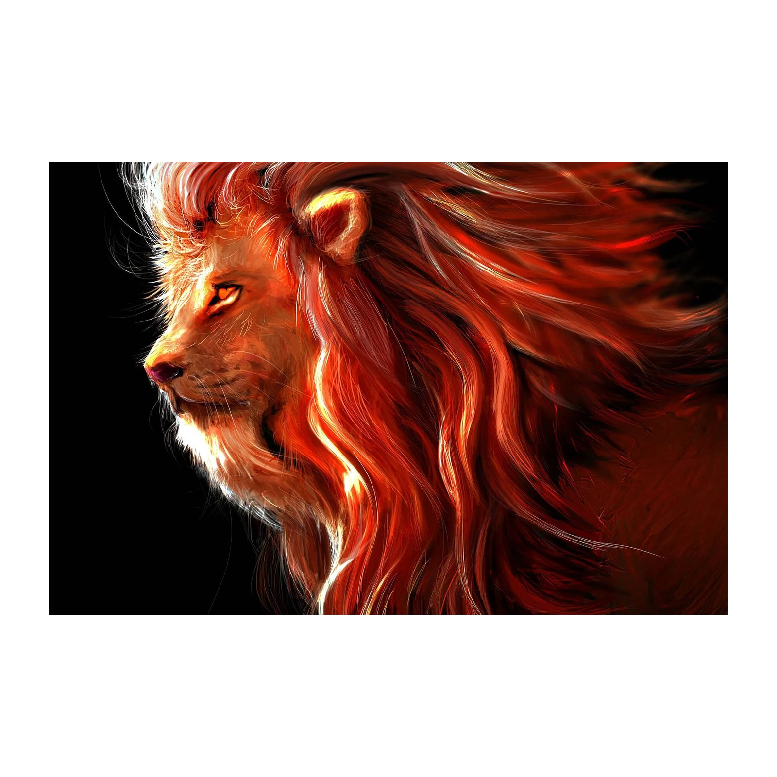 Majestic Fire Lion Wall Art Wall Art