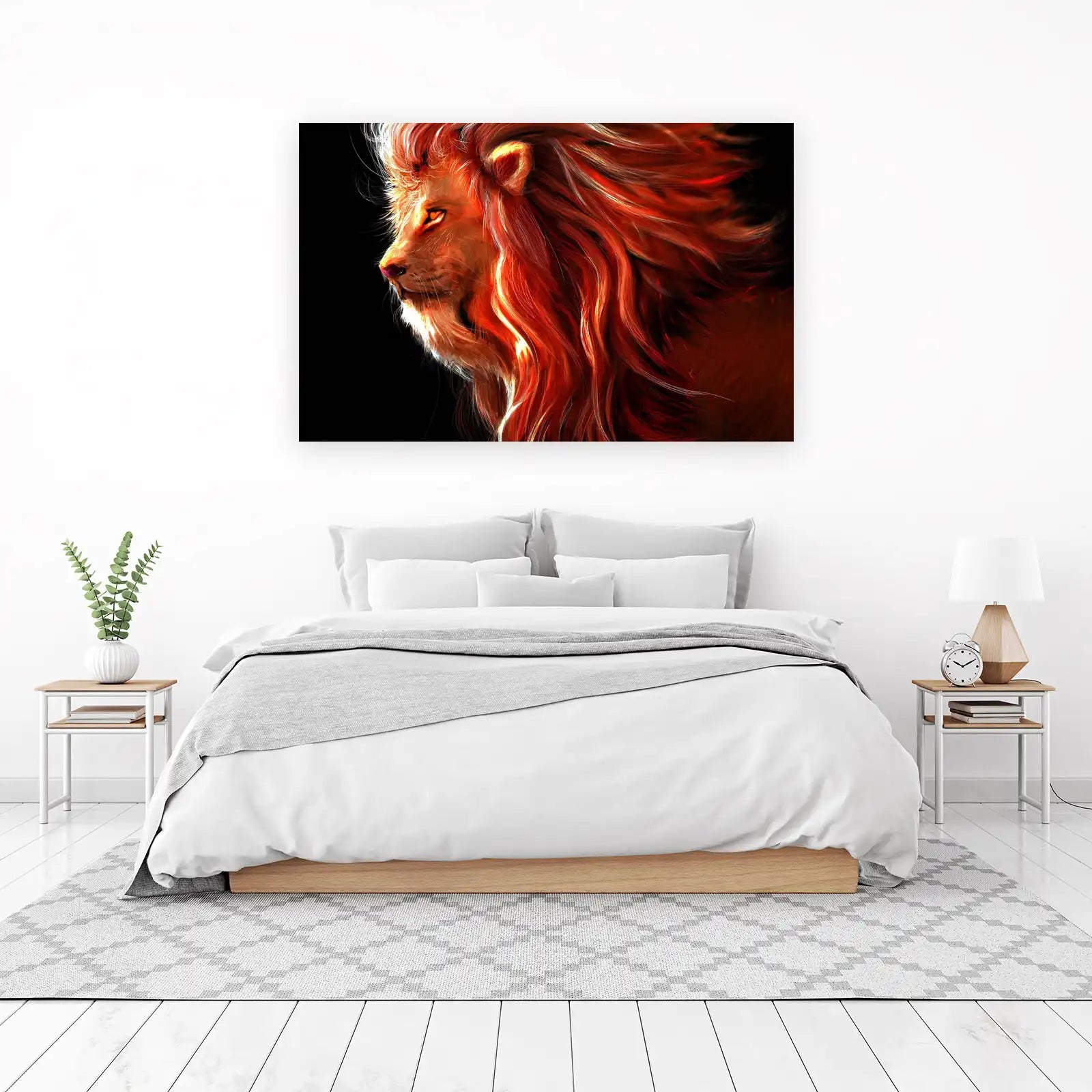 Majestic Fire Lion Wall Art Wall Art