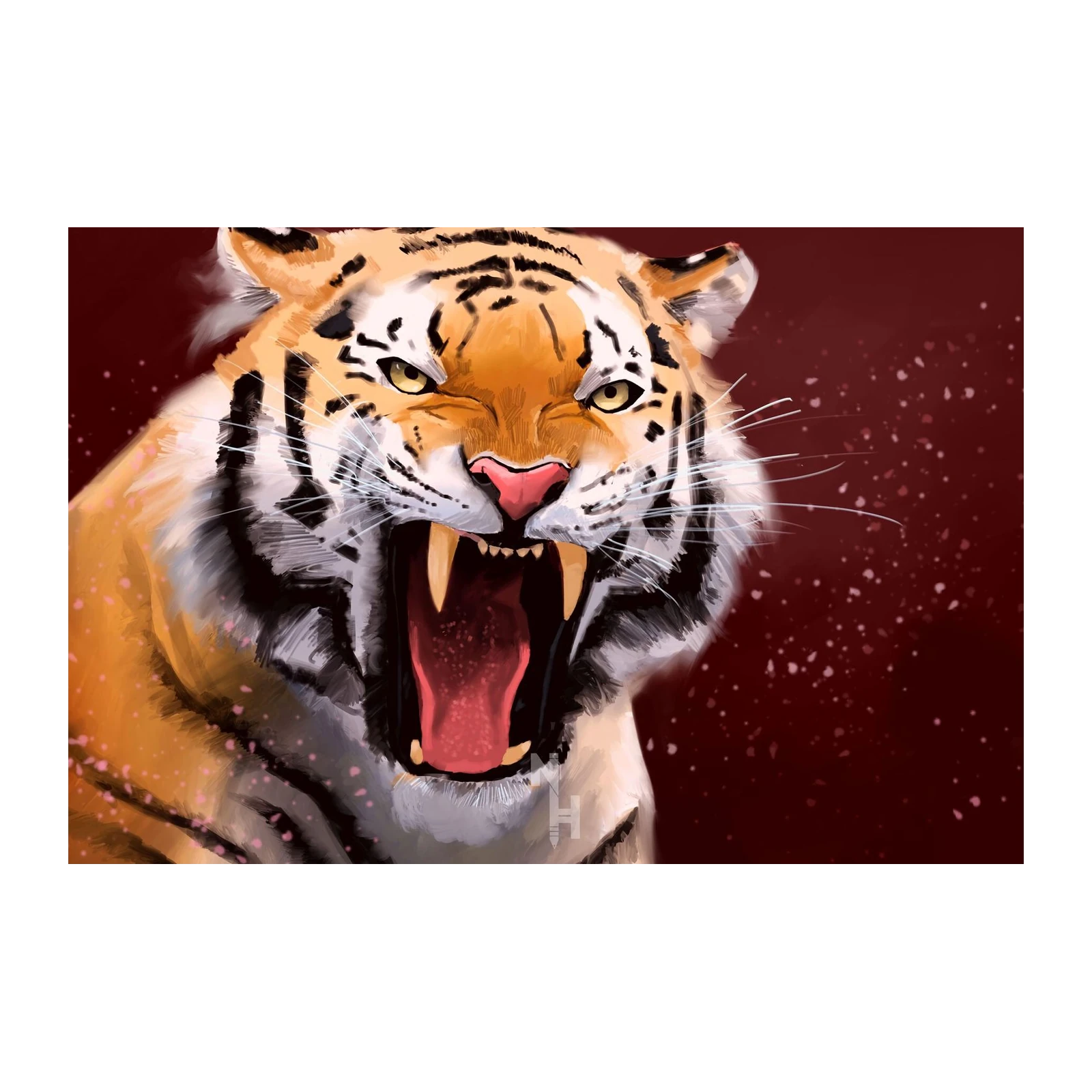 Roaring Tiger Power Animal Wall Art Wall Art