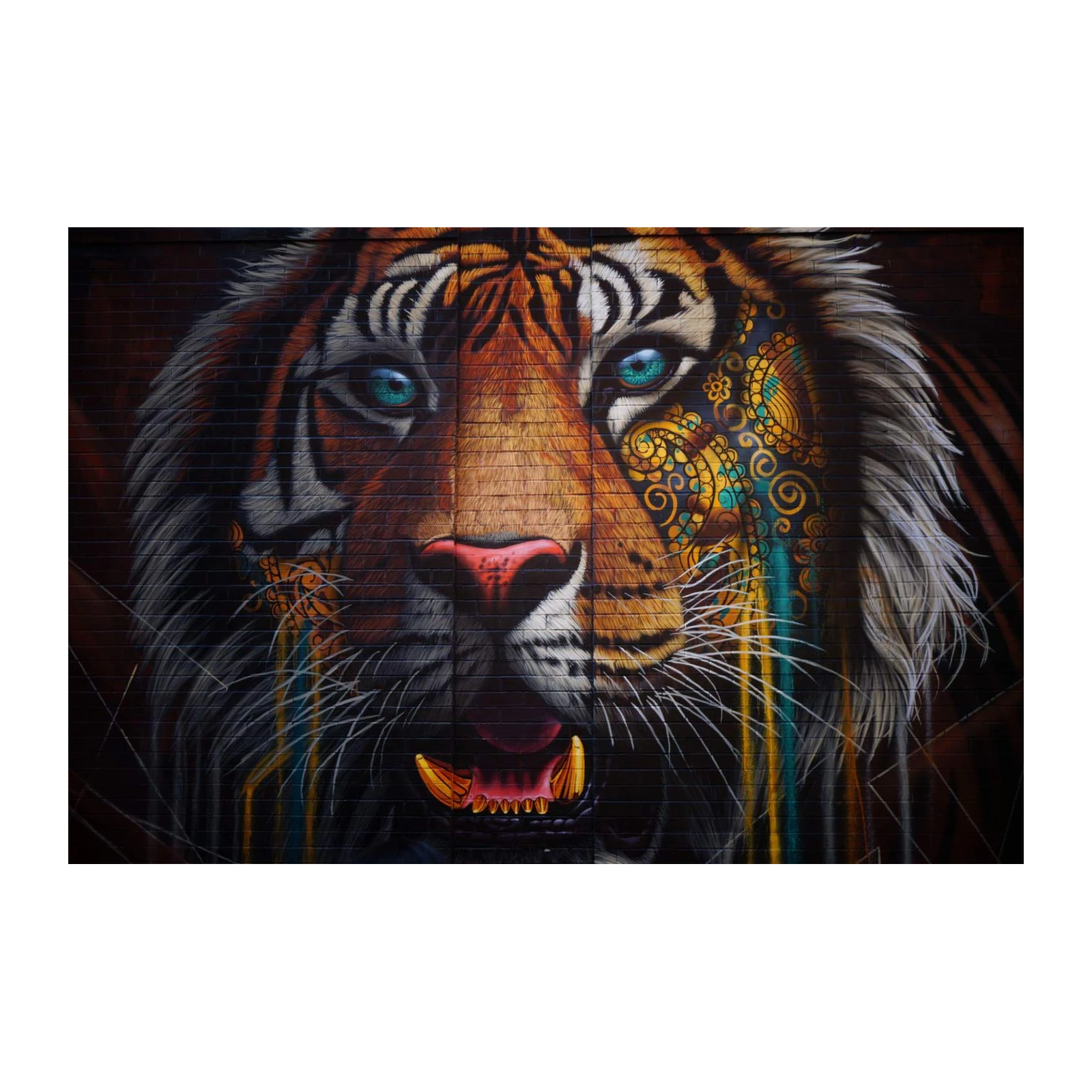 Majestic Tiger Face Tribal Art Wall Art
