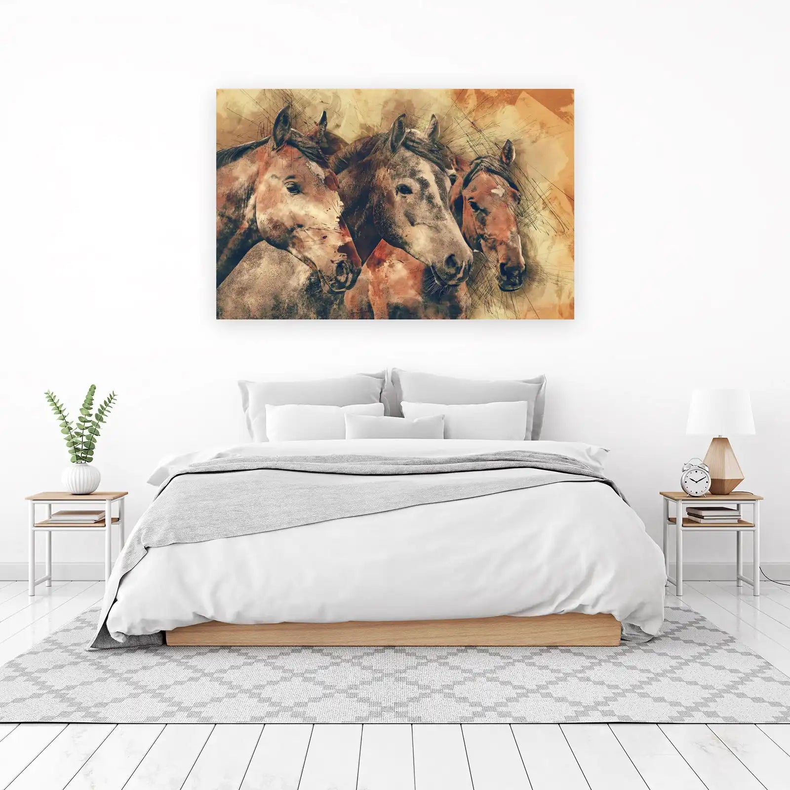 Rustic Trio Horse Portrait Wall Art