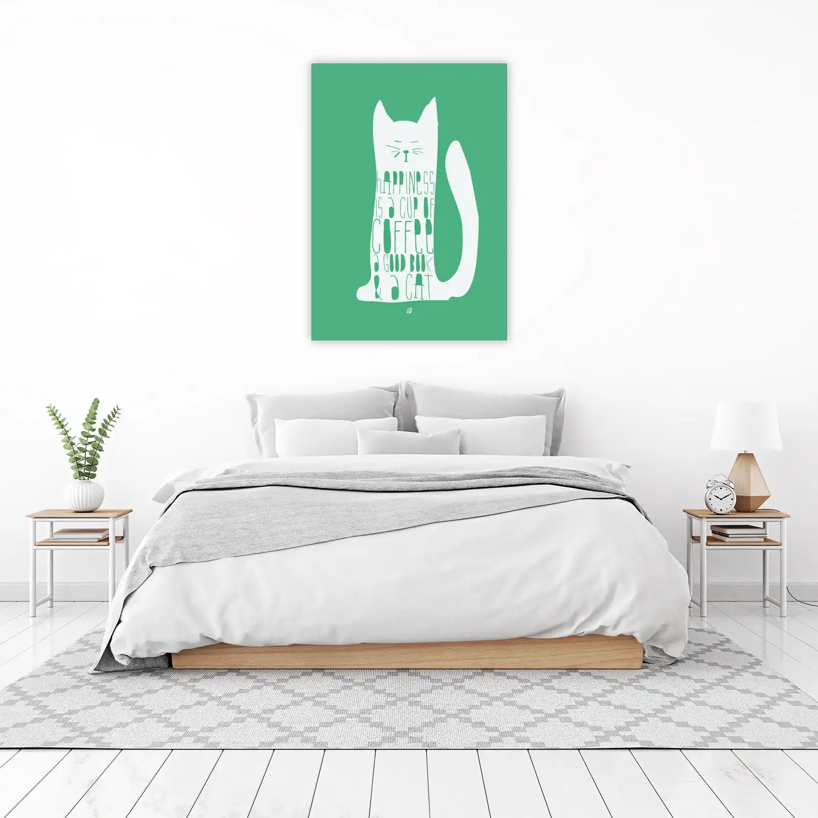 Happiness Cat Quote Wall Art