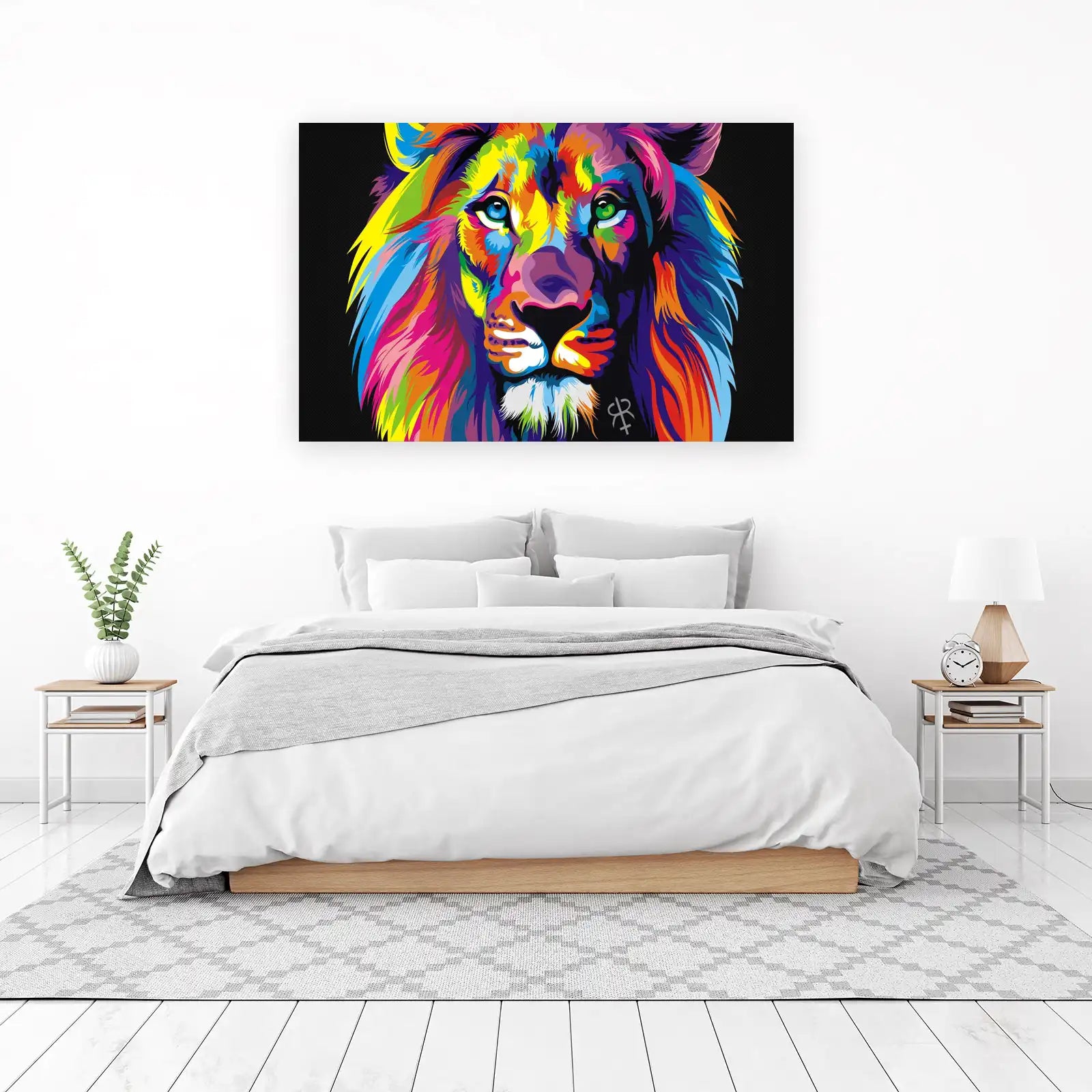 Vibrant Abstract Lion Pop Art Wall Art