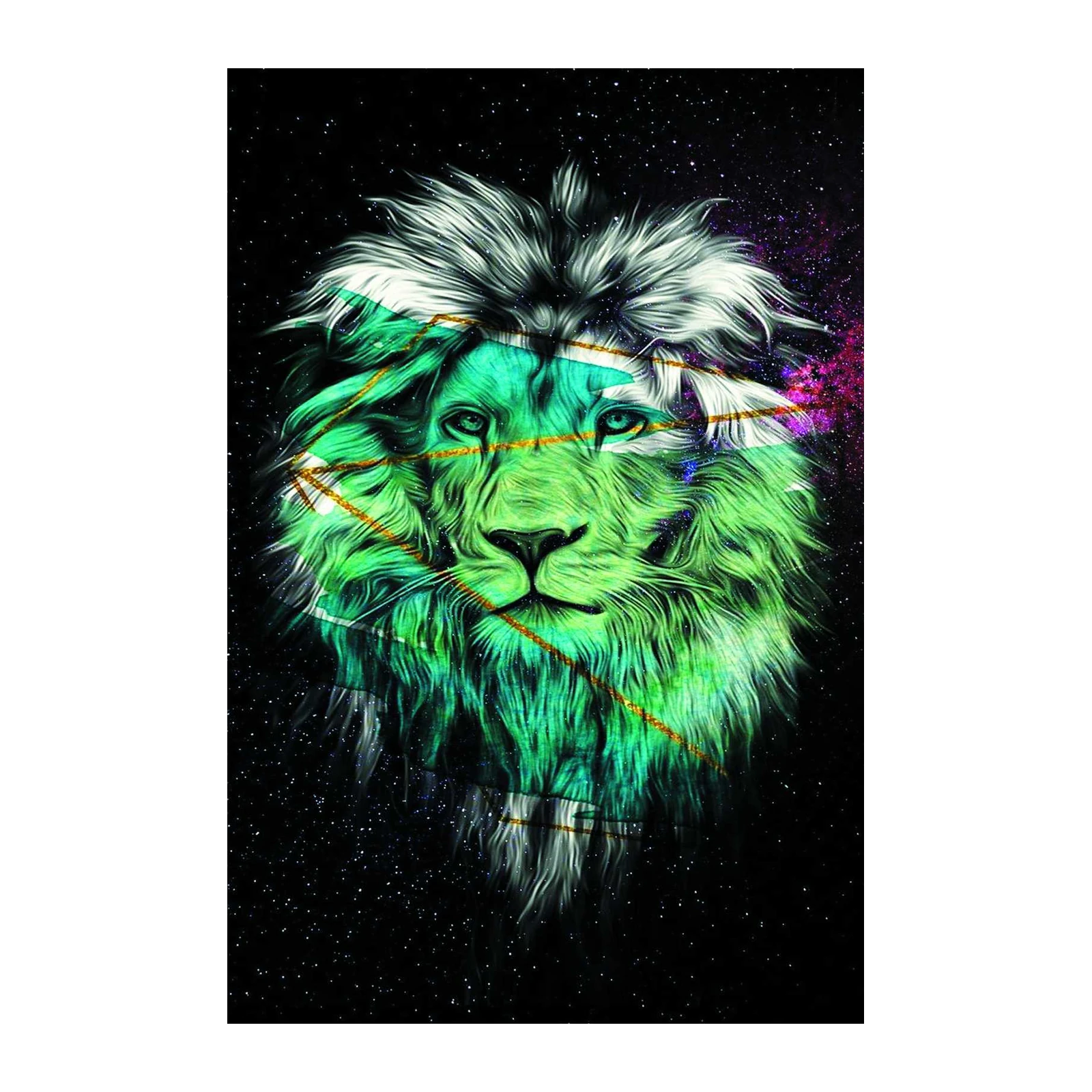 Cosmic Green Lion Wall Art Wall Art
