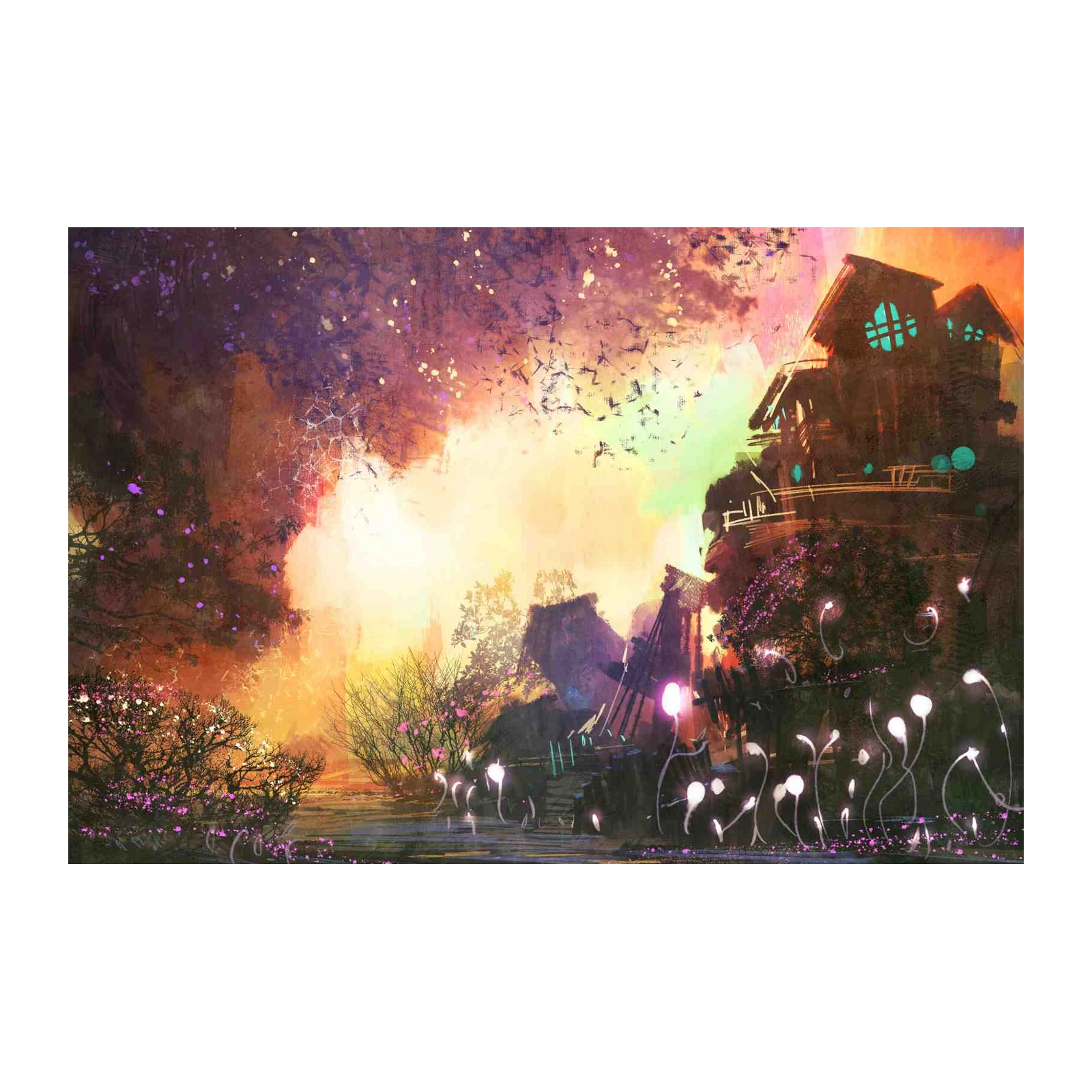 Enchanted Mystical House Fantasy Wall Art