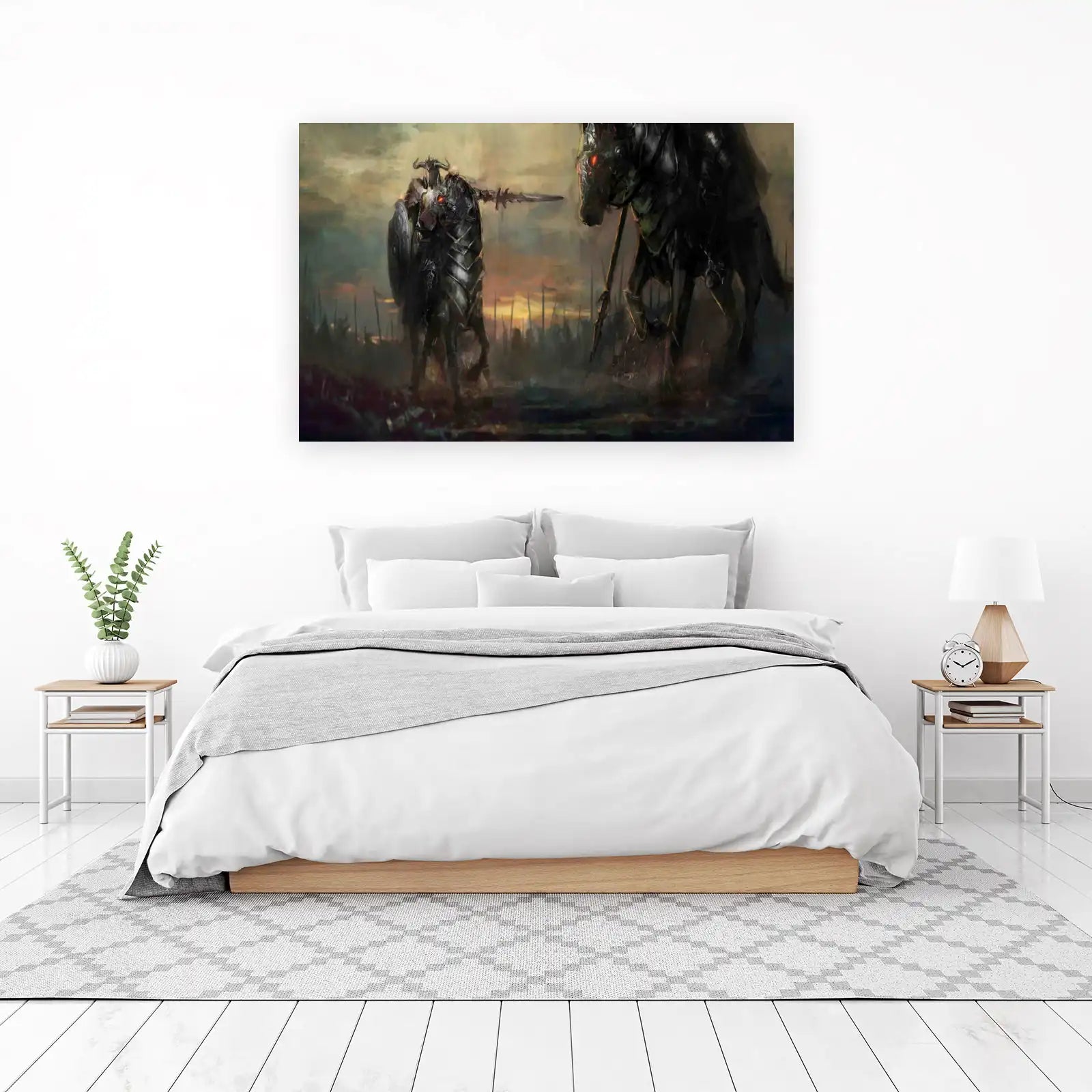 Epic Knight Battle Dark Fantasy Wall Art