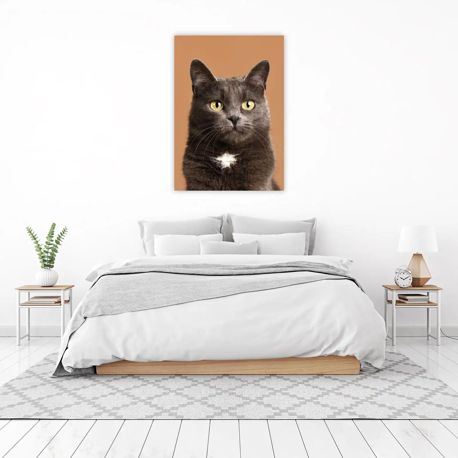 Captivating Grey Cat Portrait Wall Art