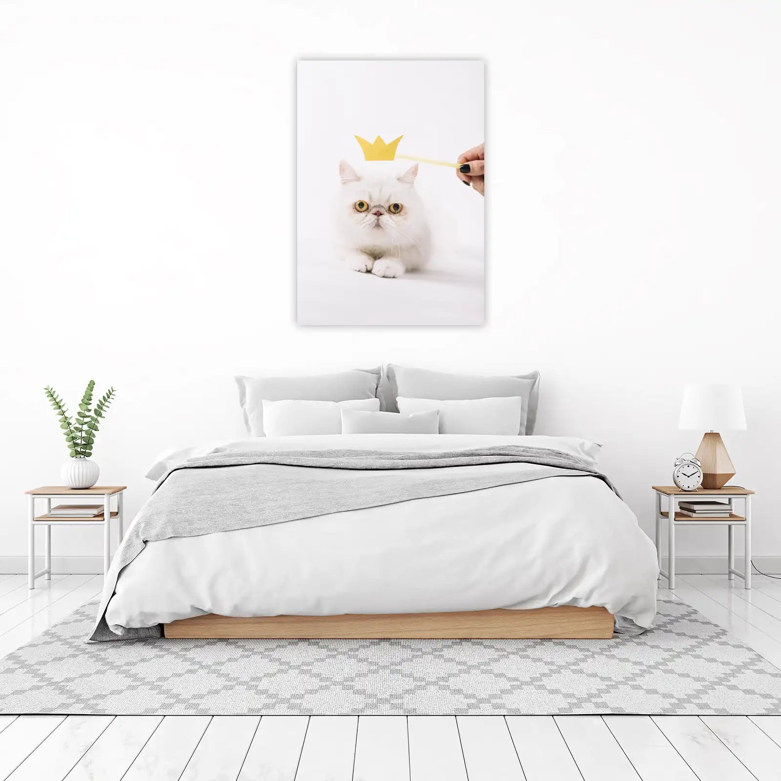 Regal Feline Crowned Cat Wall Art