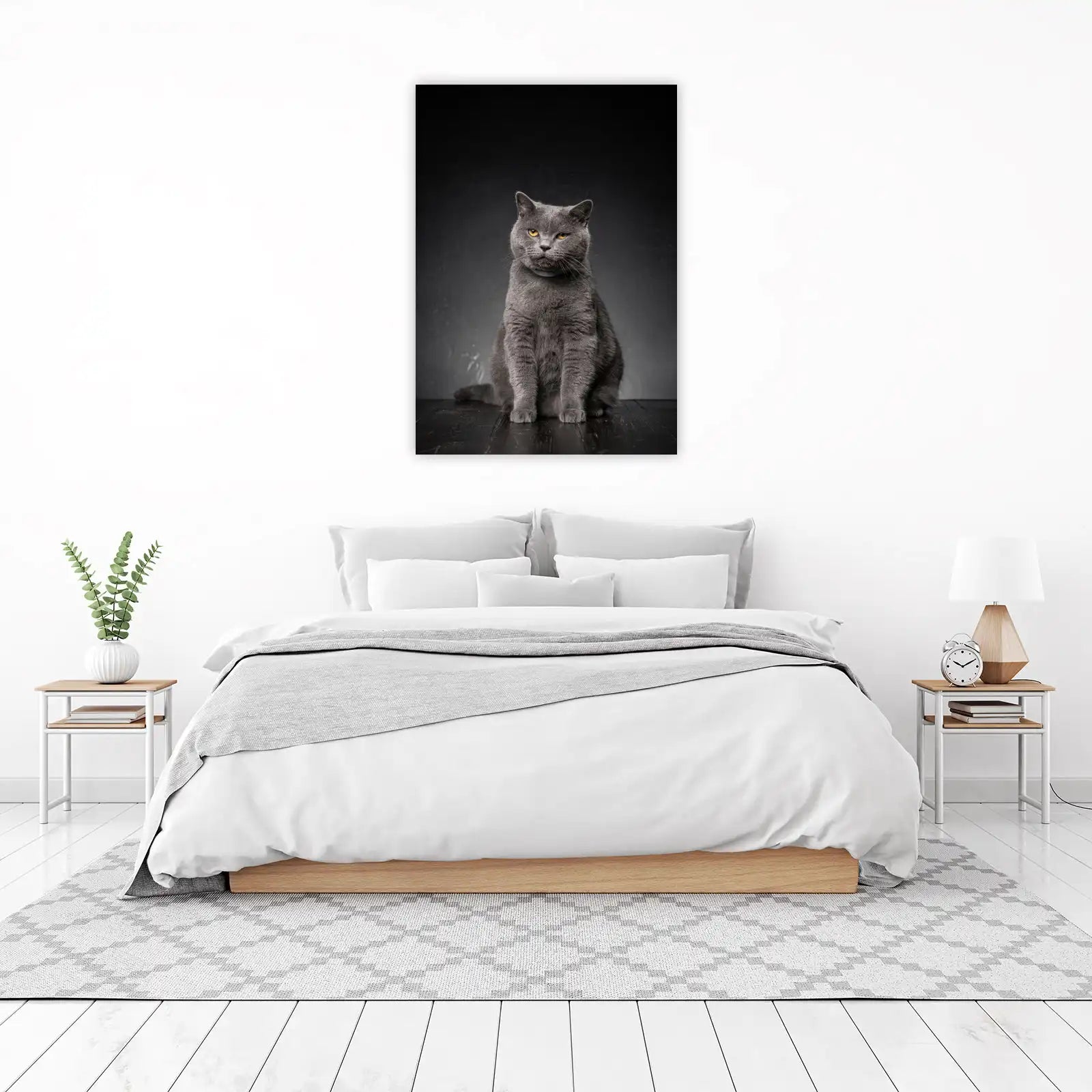 Majestic Grey Cat Portrait Wall Art