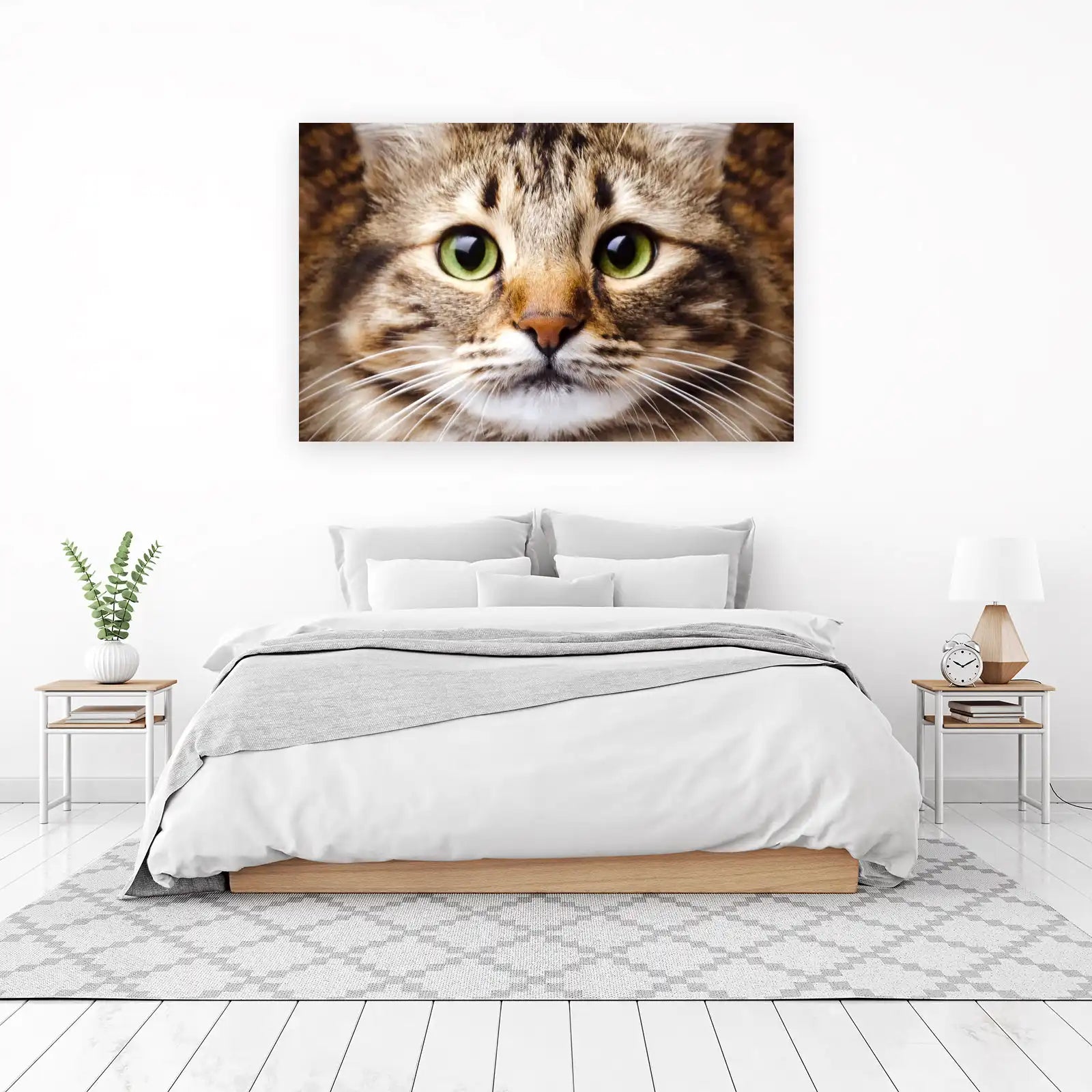 Majestic Green-Eyed Tabby Cat Wall Art