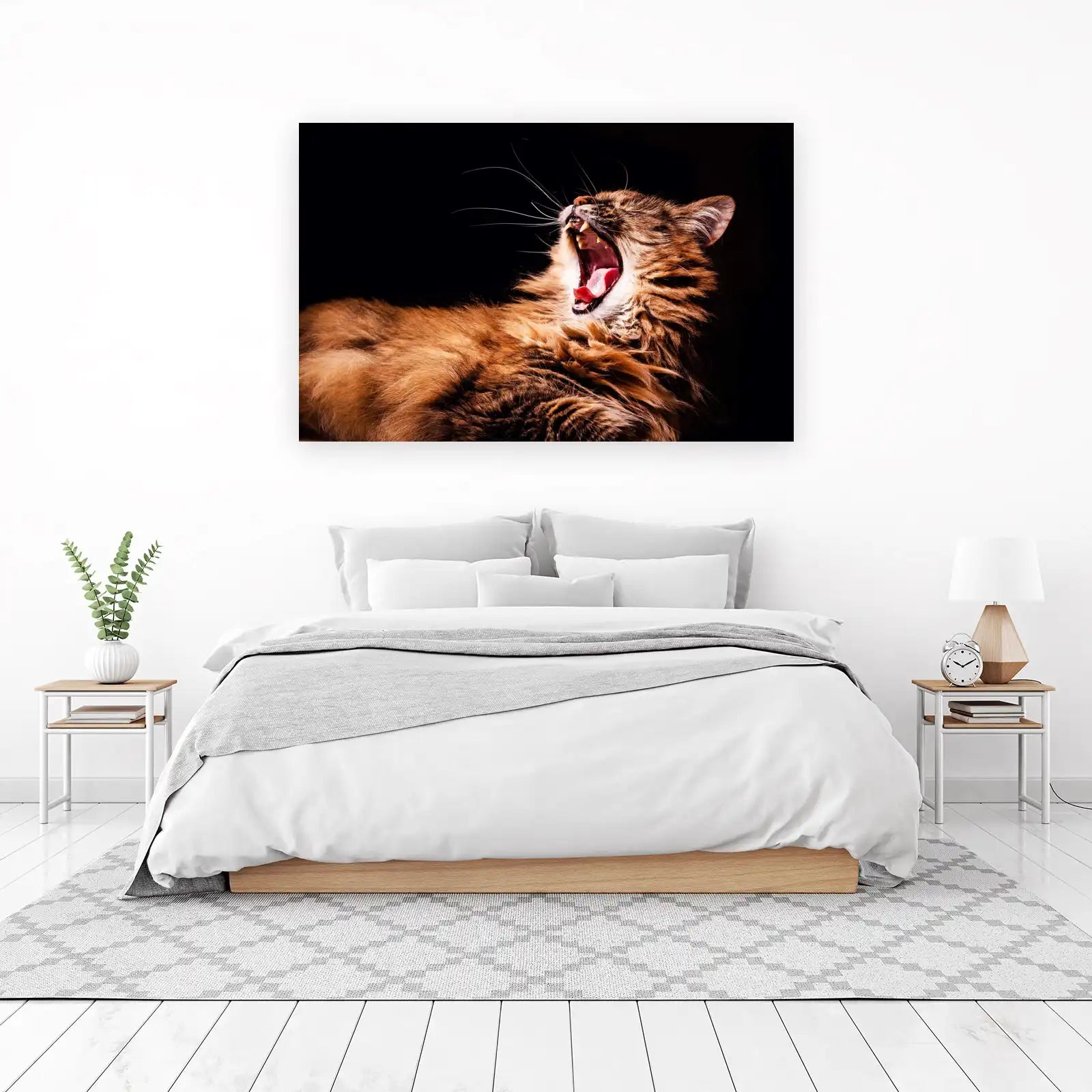 Majestic Feline Yawn Wall Art