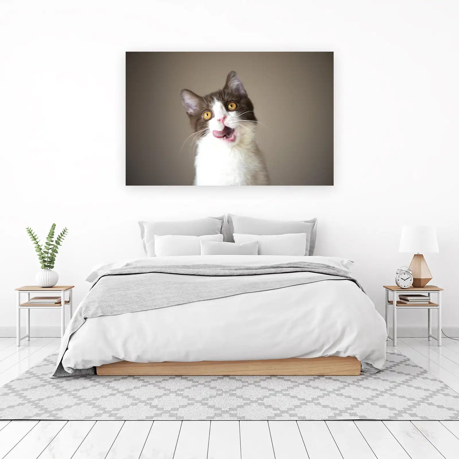 Playful Kitten Licking Lips Wall Art
