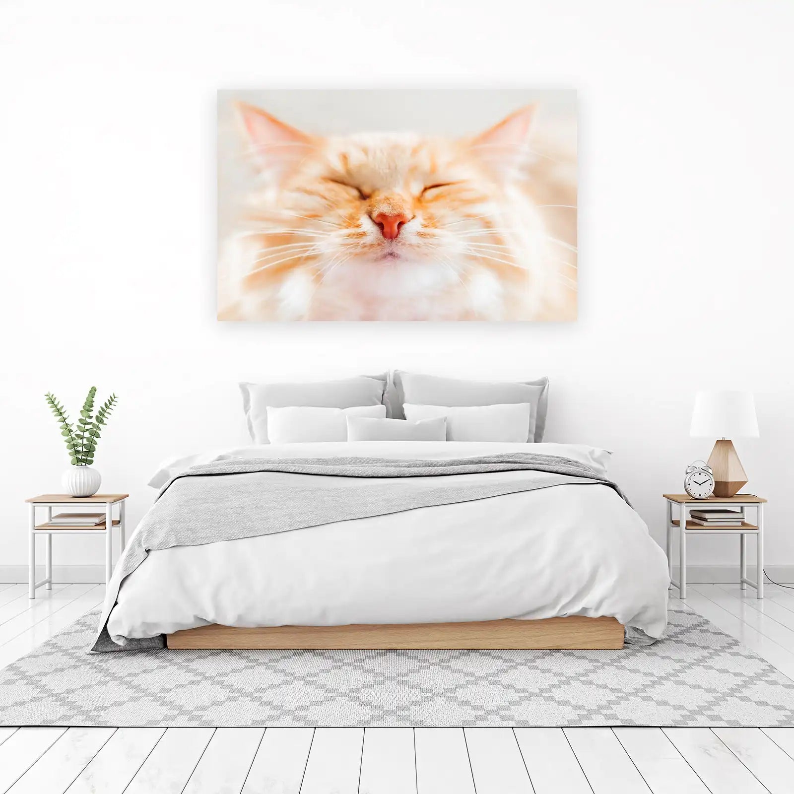 Peaceful Orange Cat Zen Face Wall Art