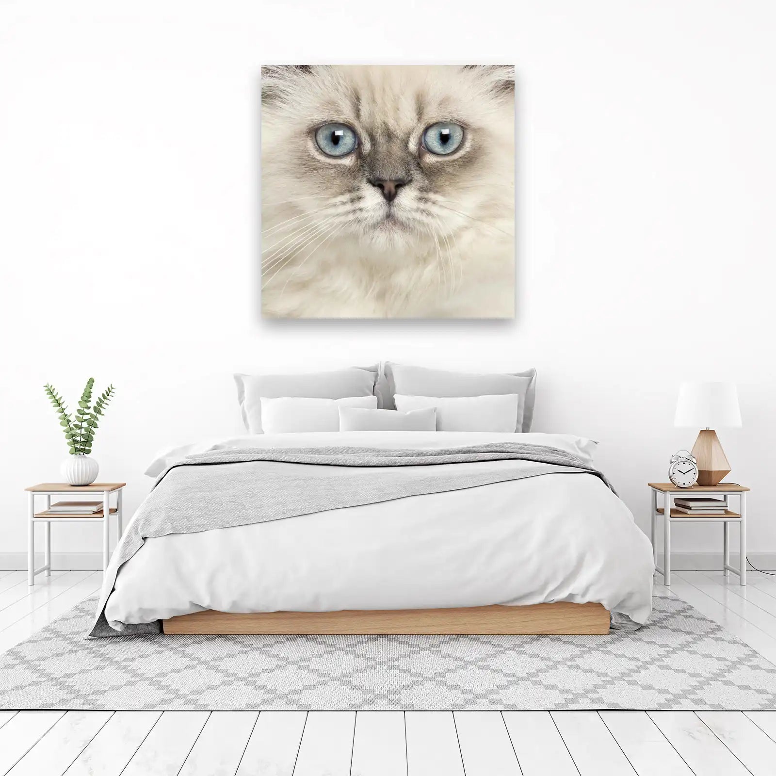 Mesmerizing Blue Eyes Cat Face Wall Art