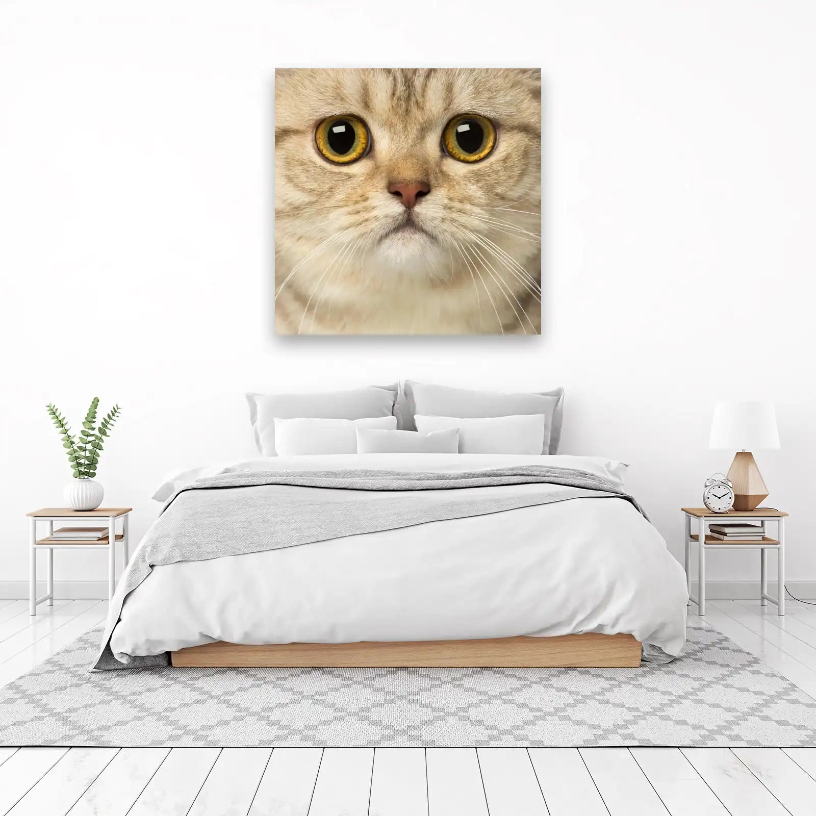 Majestic Golden-Eyed Cat Close-Up Wall Art