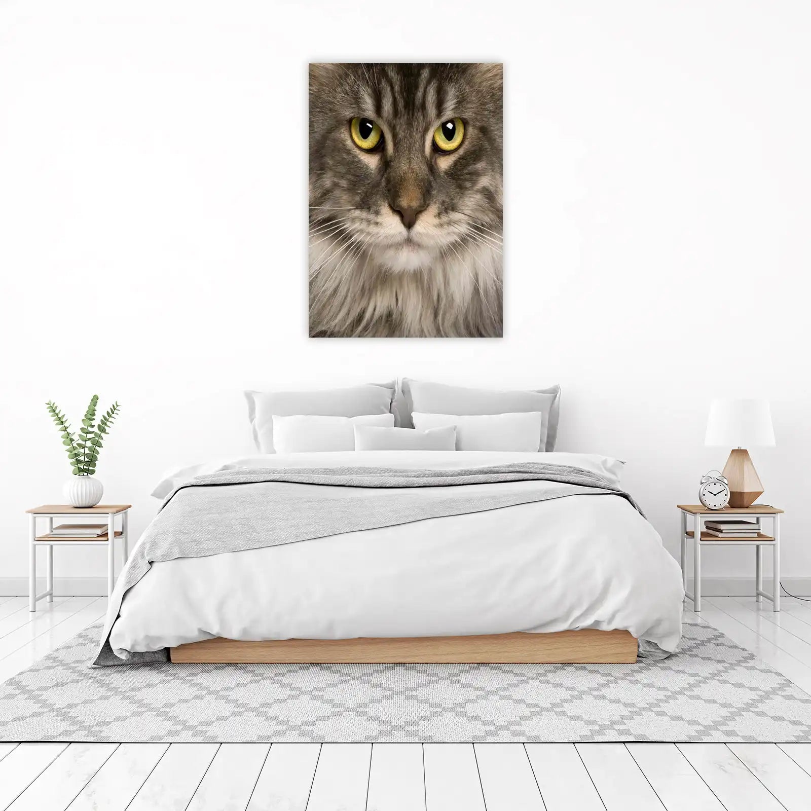 Majestic Maine Coon Cat Eye Portrait Wall Art