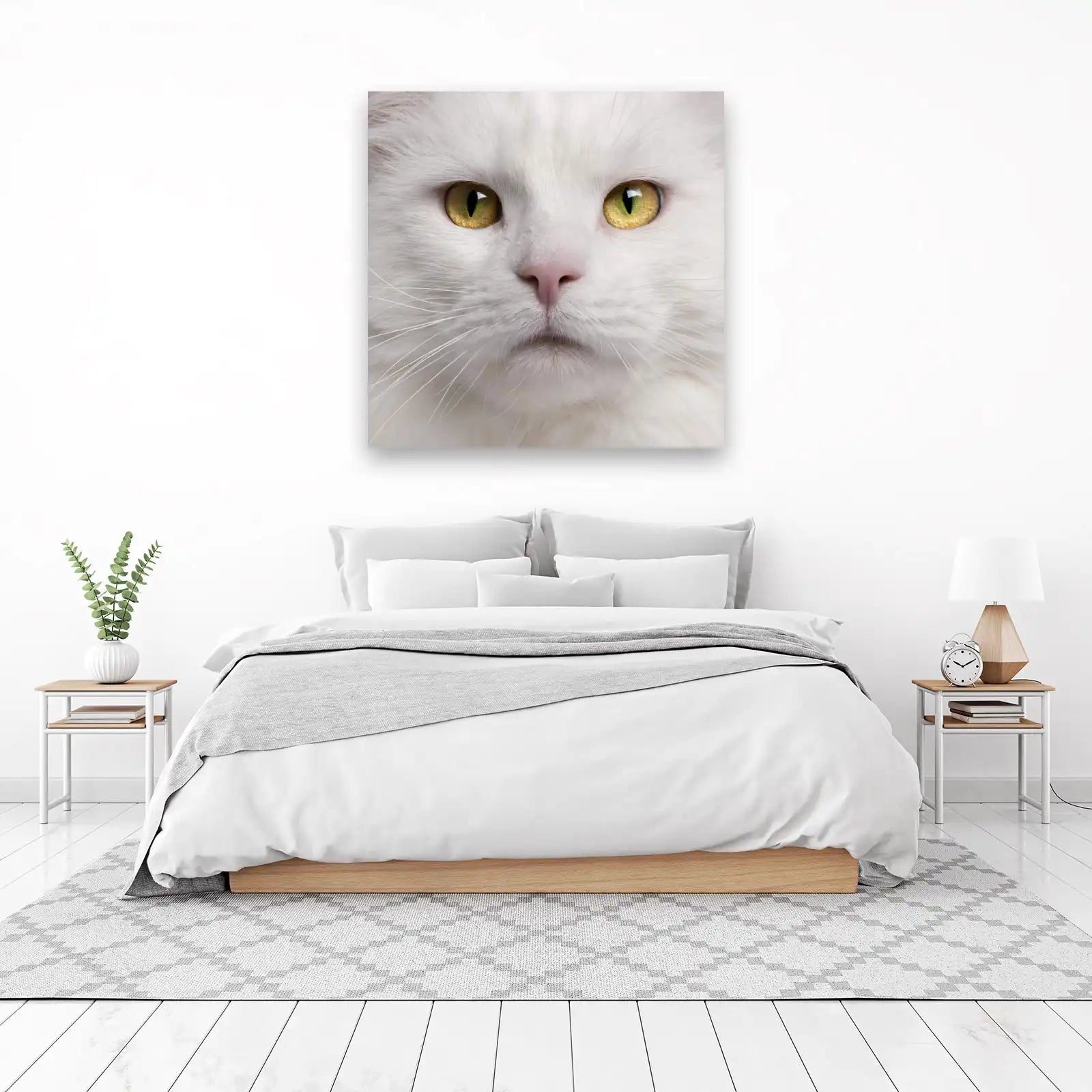 Majestic White Cat Eyes Wall Art