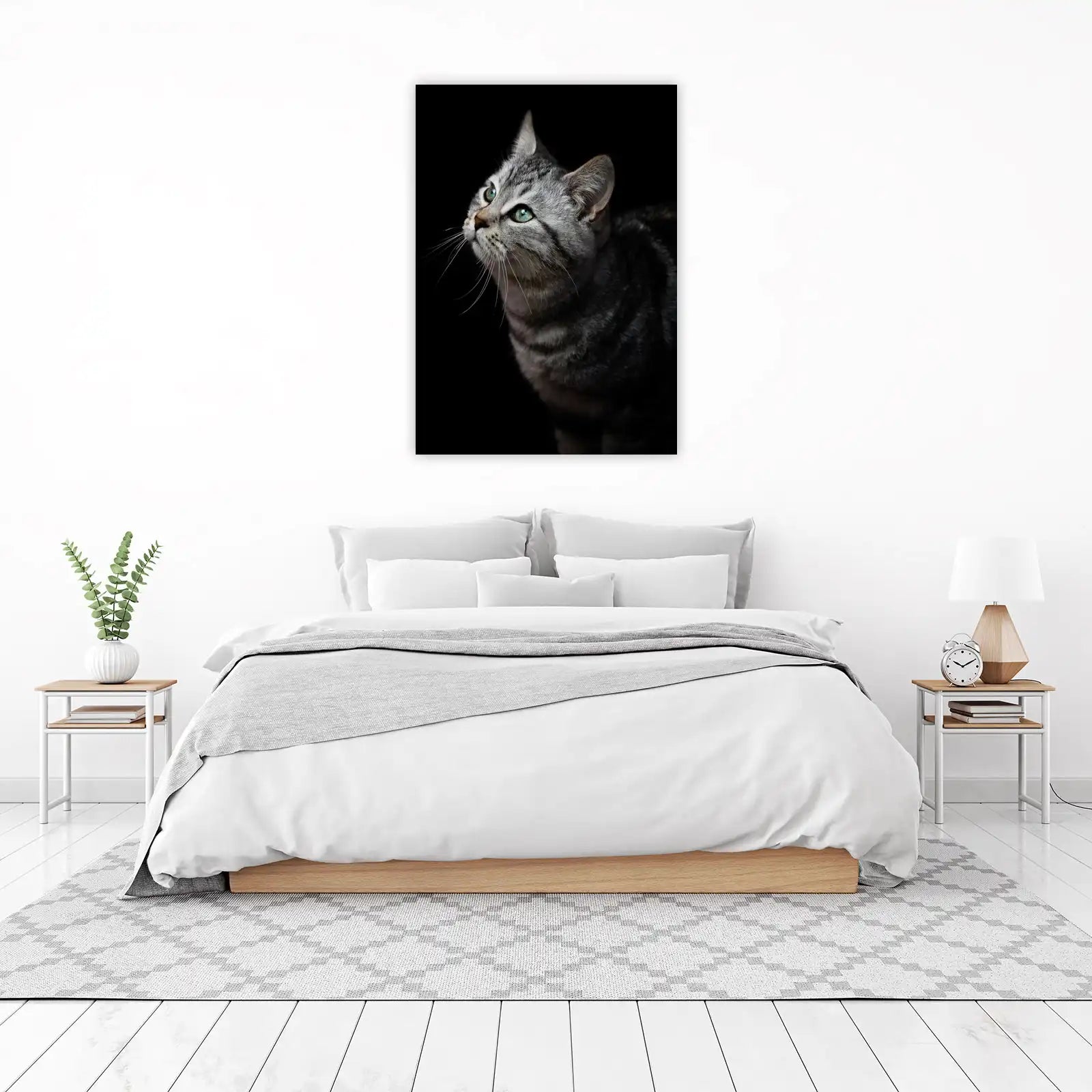 Emerald Eyes Silver Tabby Cat Wall Art