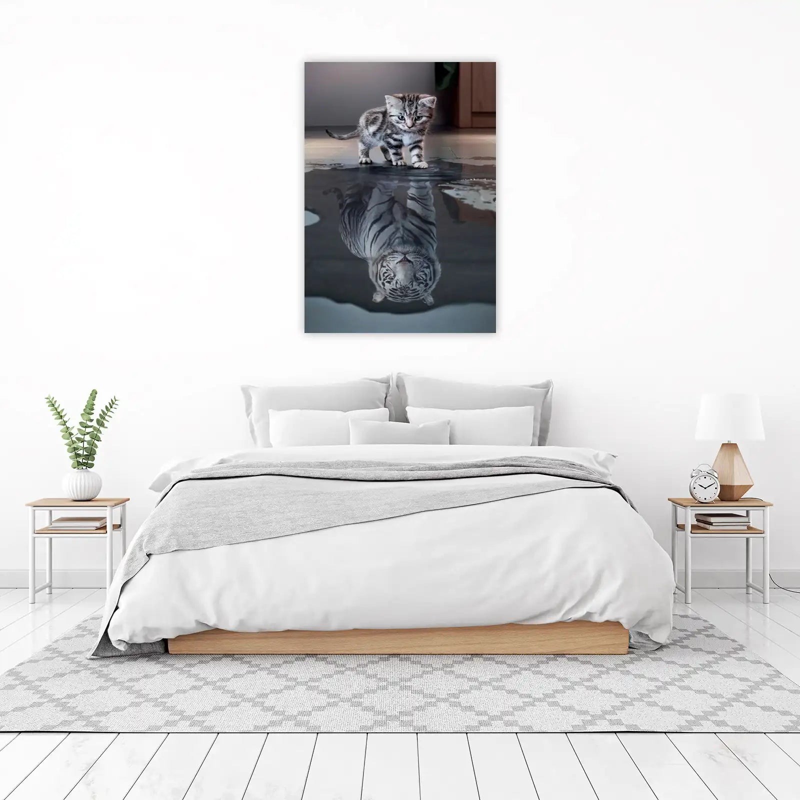 Kitten's Tiger Reflection Wall Art