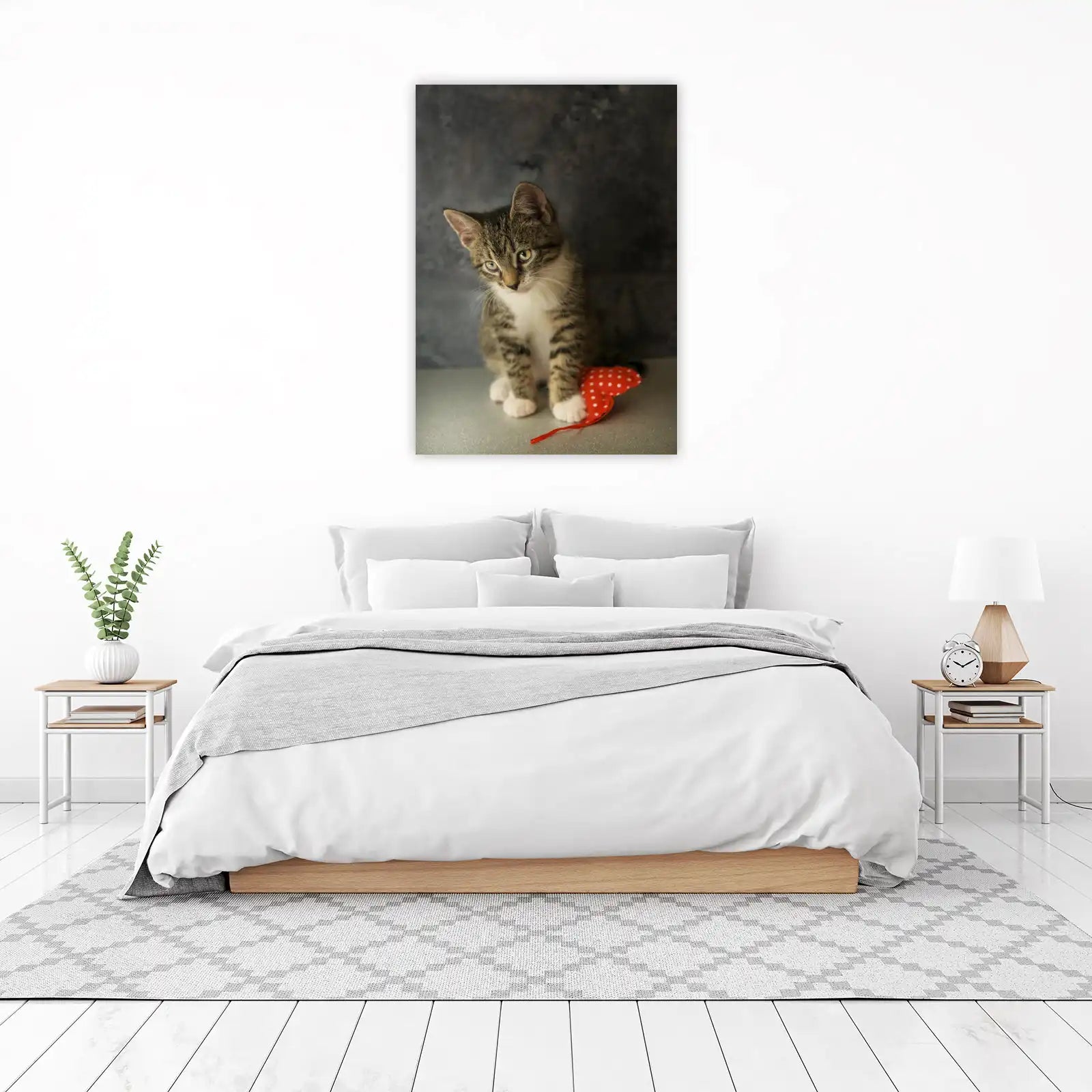Adorable Kitten with Heart Wall Art